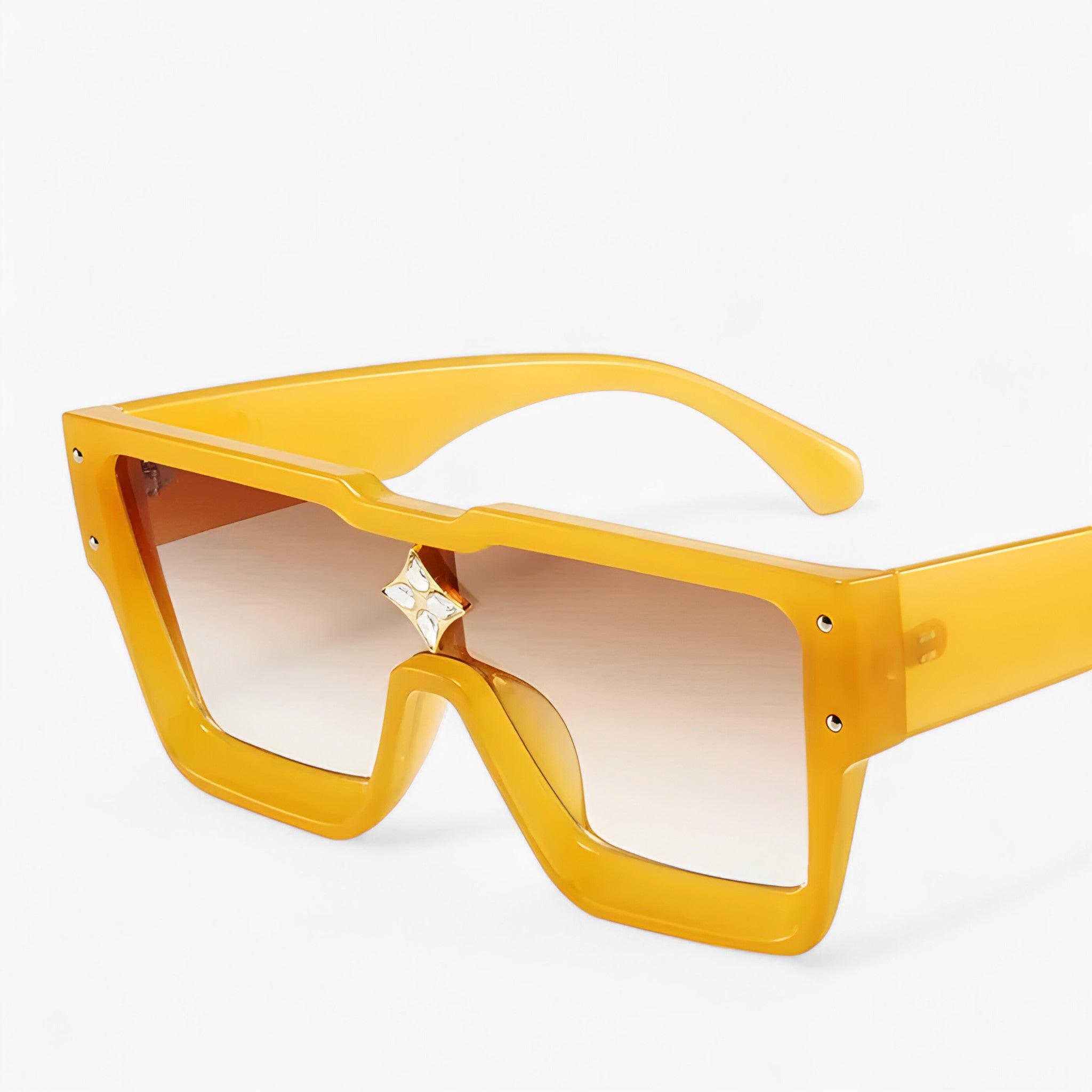 Hendrik | Punk spejlede firkantede solbriller - Gul te - men's fashion - {{ product_tags }
