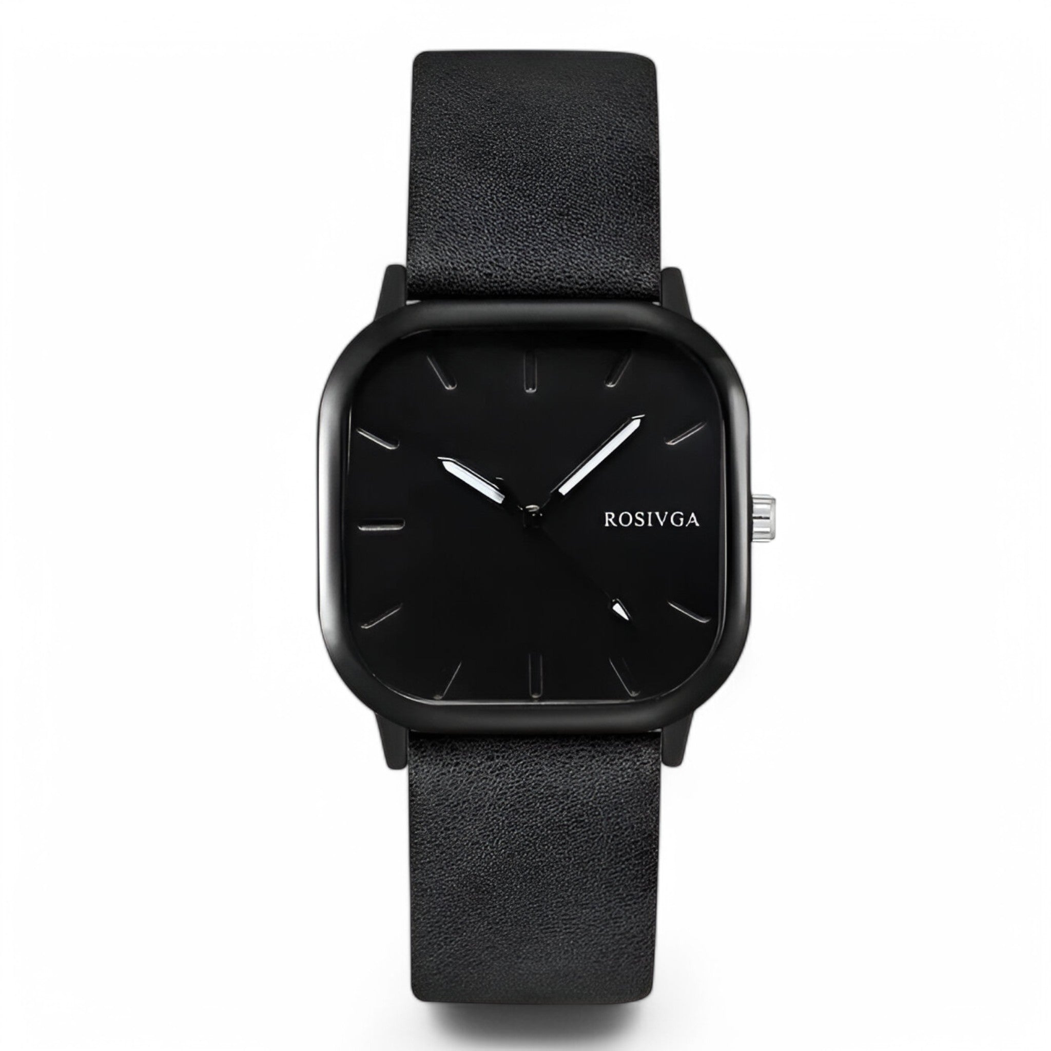 Elias | Kvartsur i PU læder med firkantet urskive - Grå sort - watches - {{ product_tags }