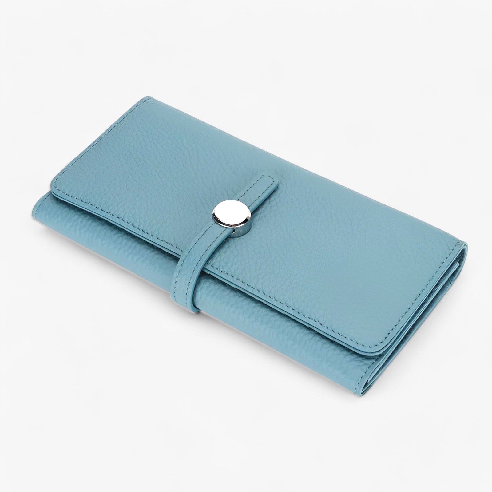 Genie | Elegant læderpung med stor kapacitet til kvinder med slankt design - Blå - bags - {{ product_tags }