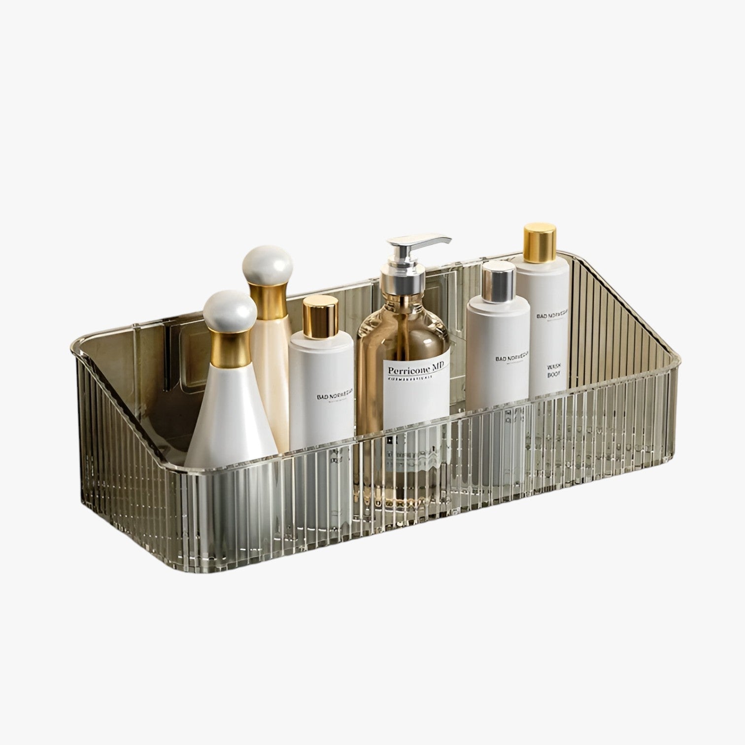 Aileen | Pladsbesparende hjørneopbevaring – solid uden boring - Grå - house & garden - {{ product_tags }