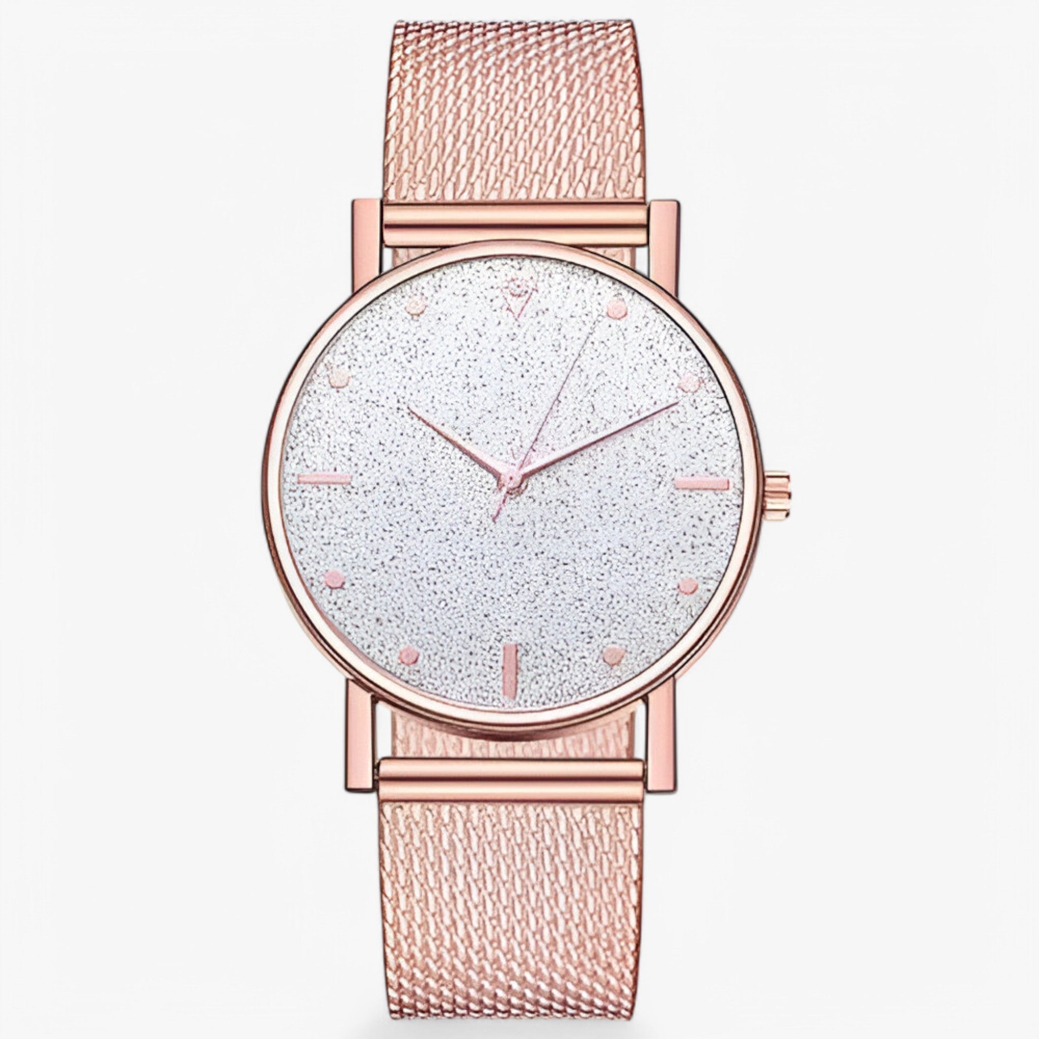 Karina | Elegant rosa guldur med hjerteformet urskive - Wit rosé goud -3 - watches - {{ product_tags }