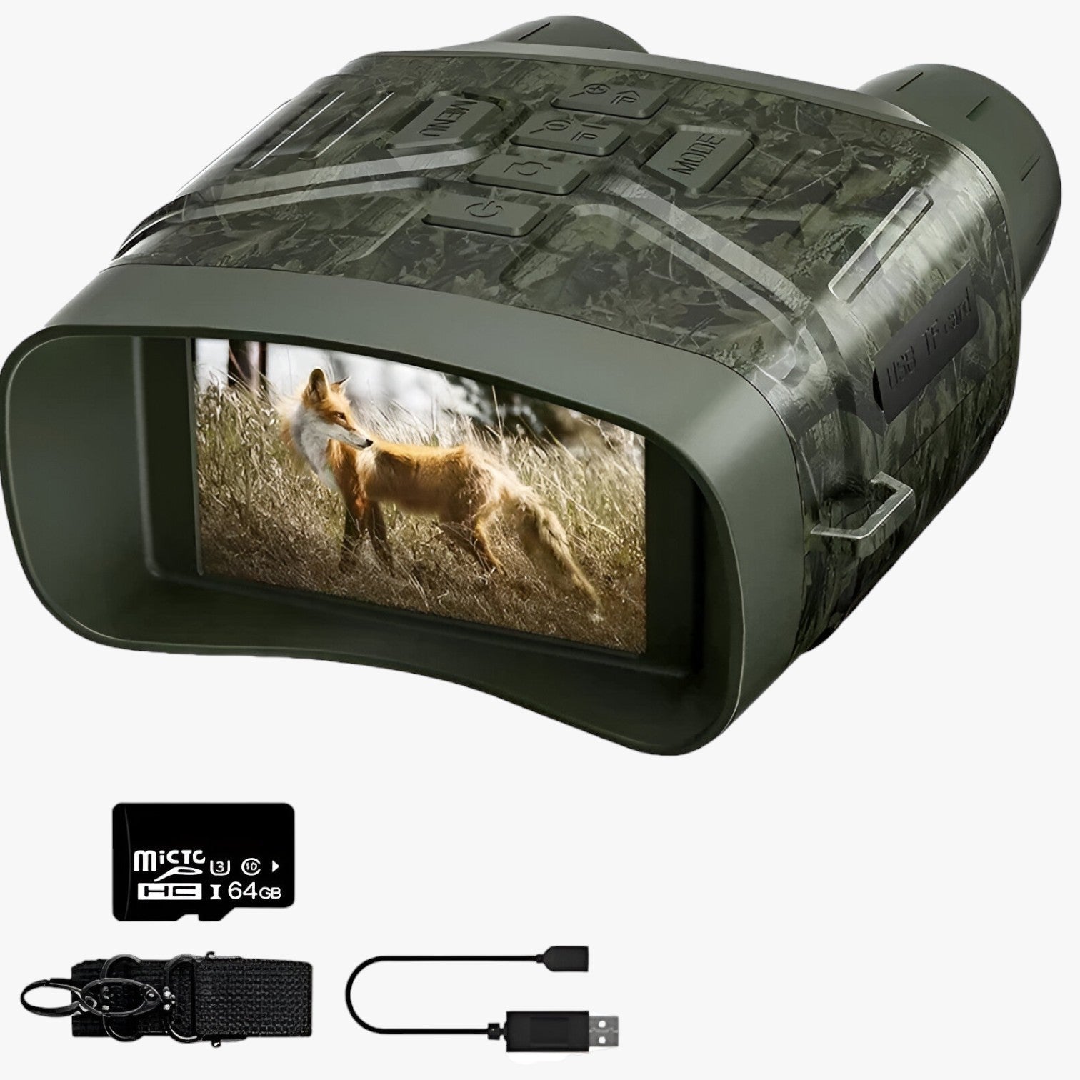 Achille | 4K natte syn kikkert med optagelse og 5X zoom - Camouflage -64GB - Achille | 4K natte syn kikkert med optagelse og 5X zoom- €25 - {{ product_tags }