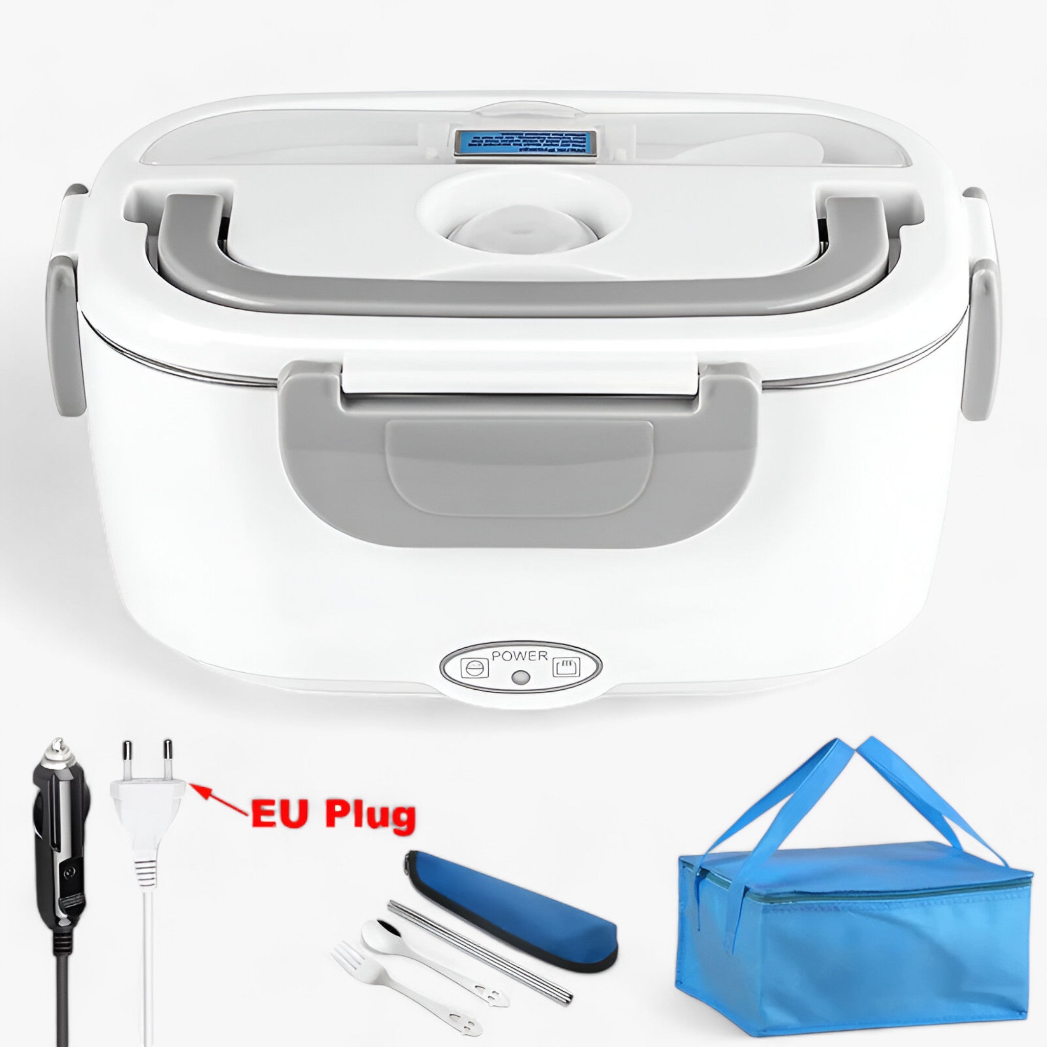 FreshHeat | Elektrisk Madkasse - Bærbar Madvarmer til Kontoret og Skolen - Bilstolsoplader og EU-kontakt - taske - gadgets - {{ product_tags }