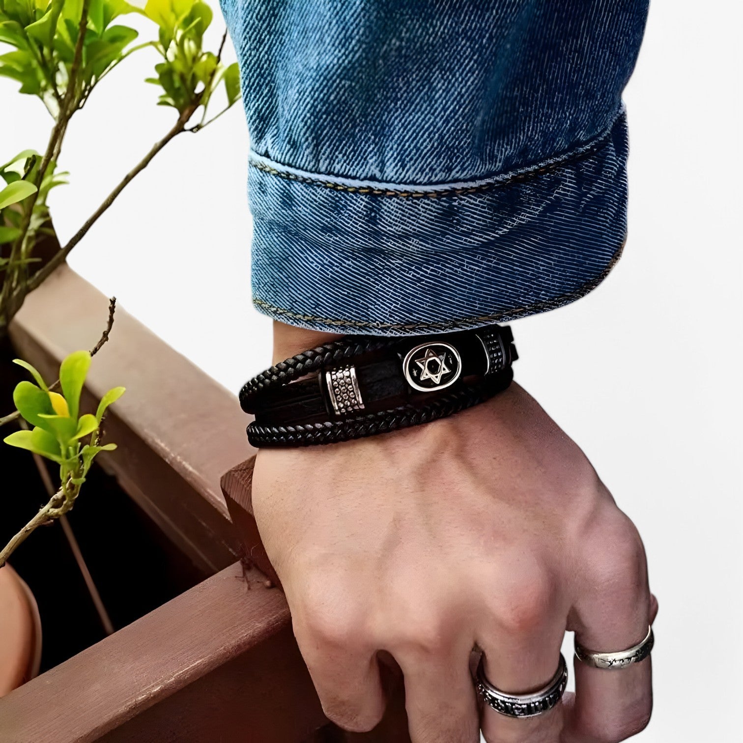 David | Stilig Flerlags Læderarmbånd med Magnetlukning - - watches - {{ product_tags }