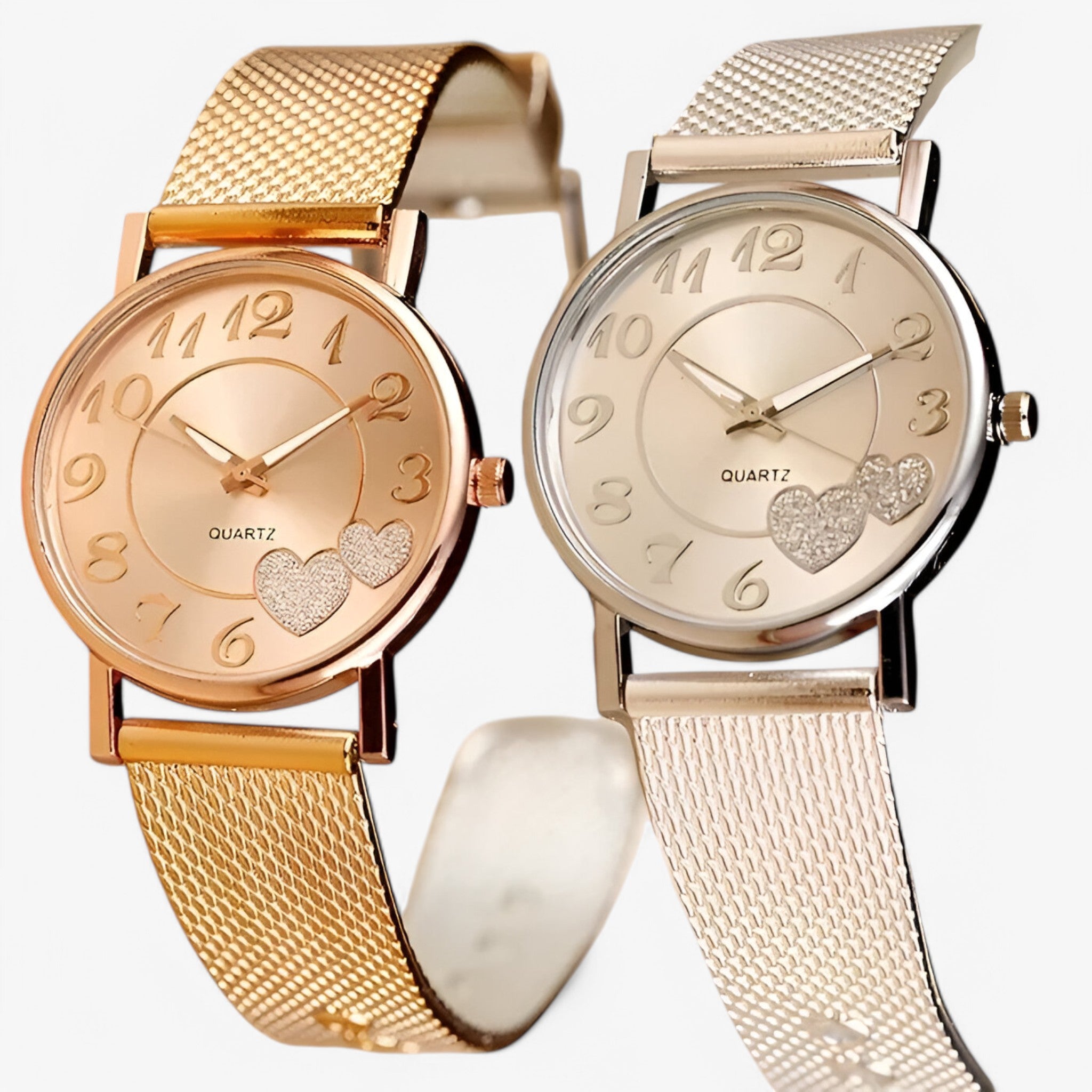Karina | Elegant rosa guldur med hjerteformet urskive - - watches - {{ product_tags }