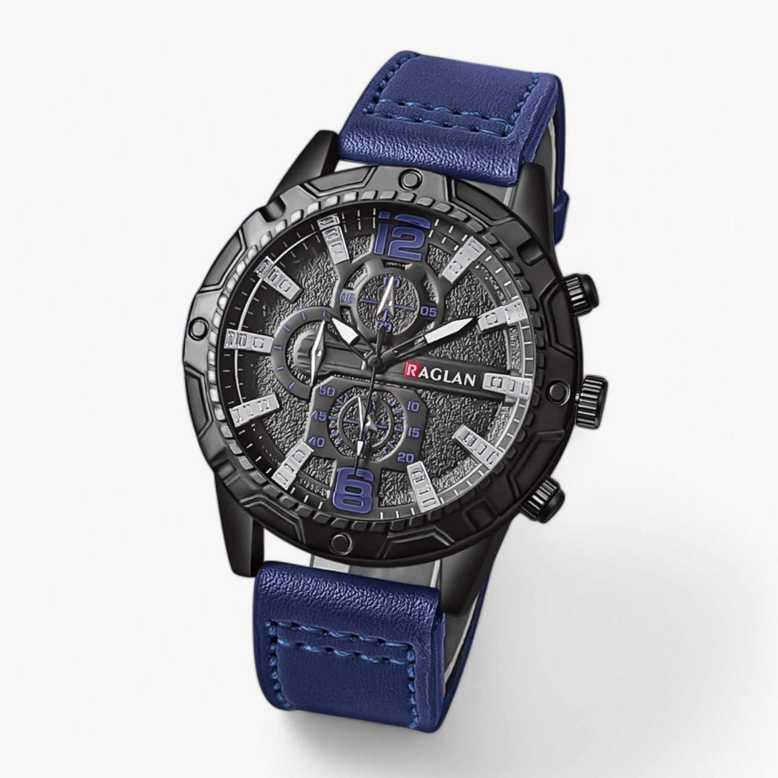 Viggo | Stilfuld & Komfortabel – Læderrem Ur til Mænd - Blå - watches - {{ product_tags }