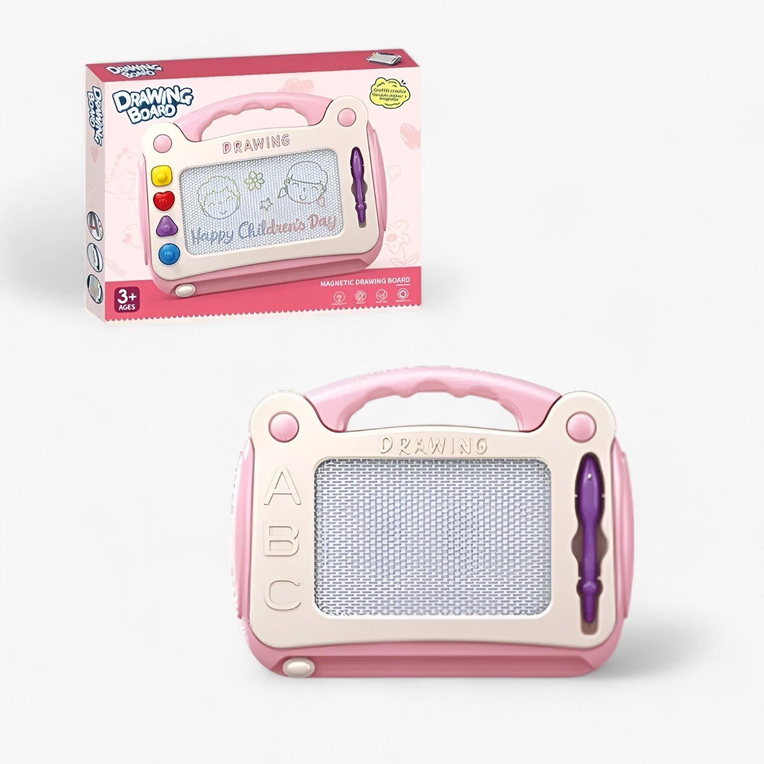 Luca | Magnetisk Tegnetavle – Kreativ og Uddannelsesmæssig Tegnebord - Lille-Rosa - baby - {{ product_tags }