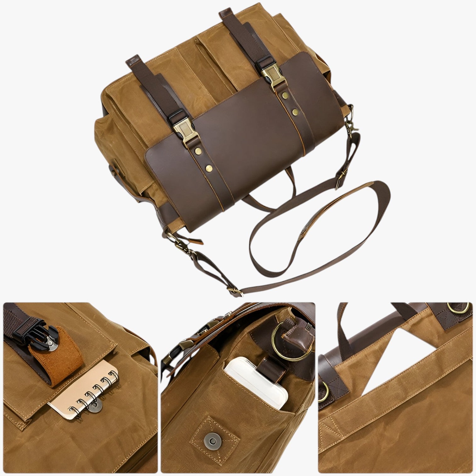 Israel | Borsa Messenger i læder vintage - - bags - {{ product_tags }