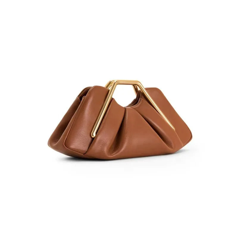 Elegant Læder Clutch med Origami-Inspireret Design - - - {{ product_tags }