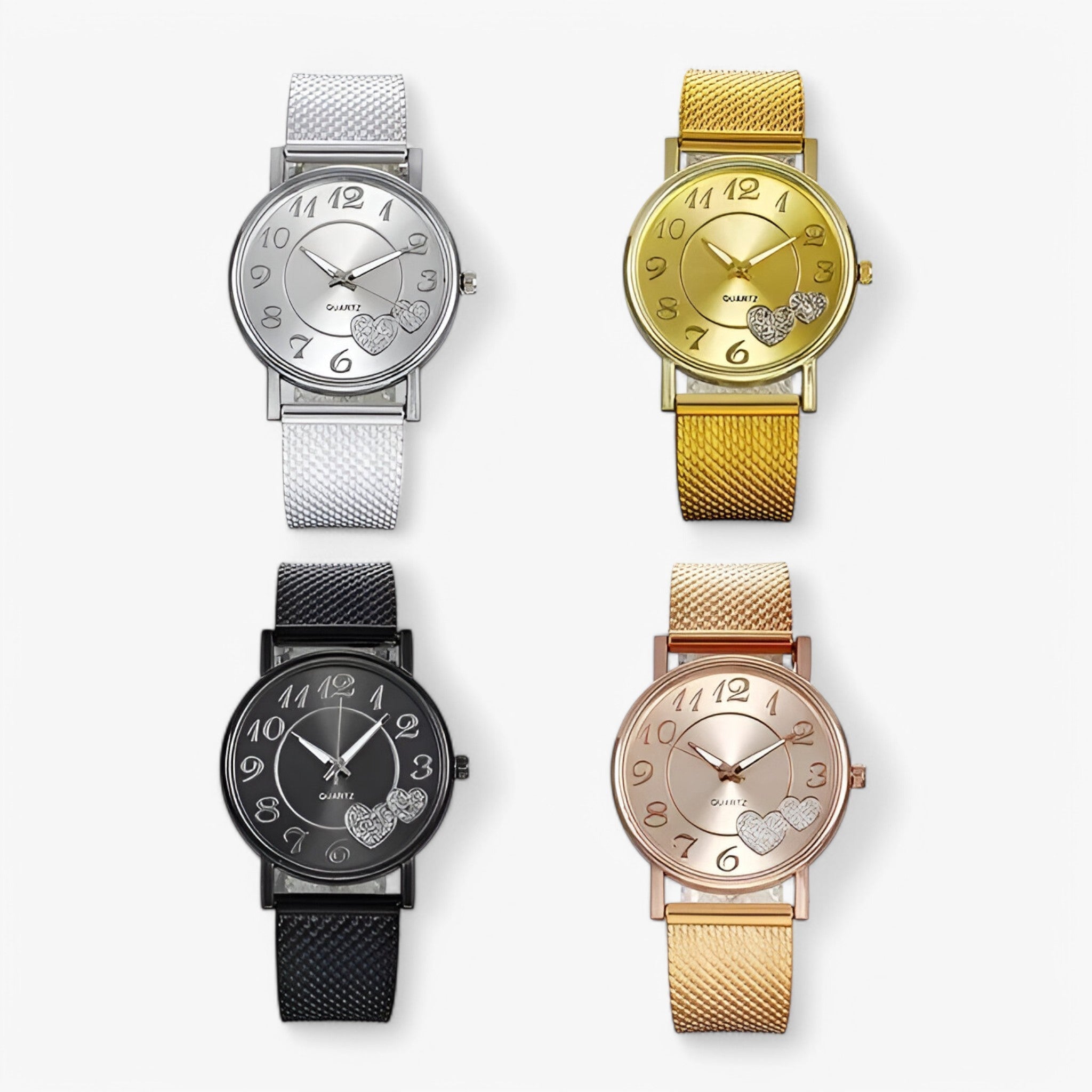 Karina | Elegant rosa guldur med hjerteformet urskive - - watches - {{ product_tags }