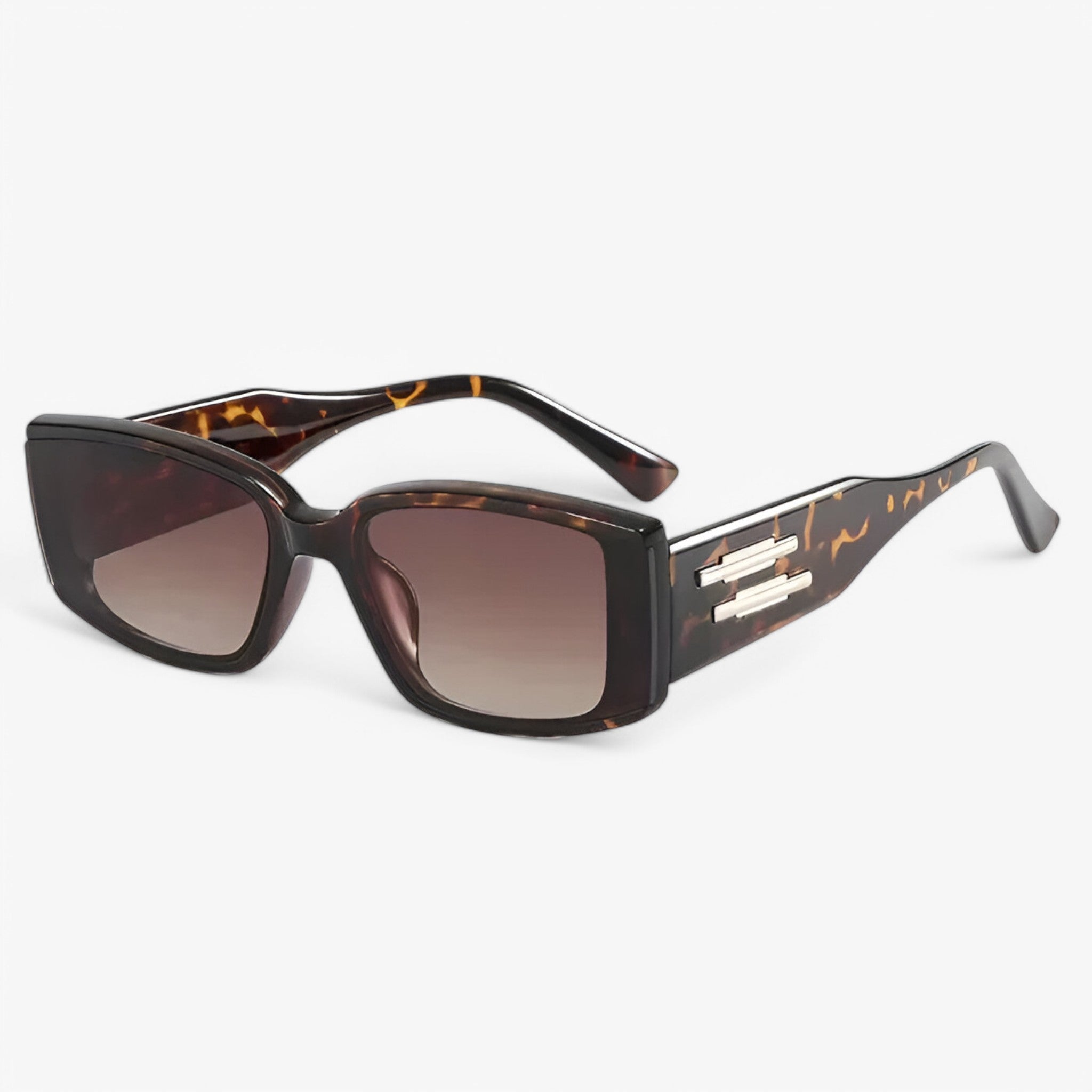 David | Retro solbriller med lille rektangulær stel - Leopard te Als afbeelding - men's fashion - {{ product_tags }