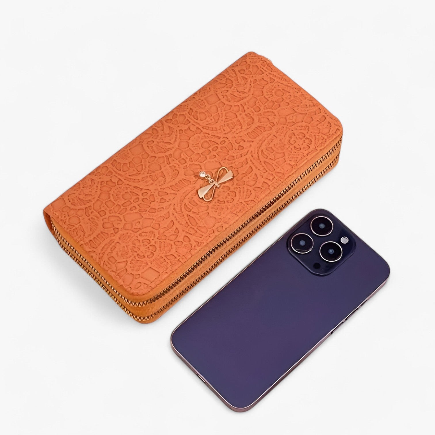 Marian | Retro Brieftaske – Elegant og Rummelig med Blonderelief - - bags - {{ product_tags }