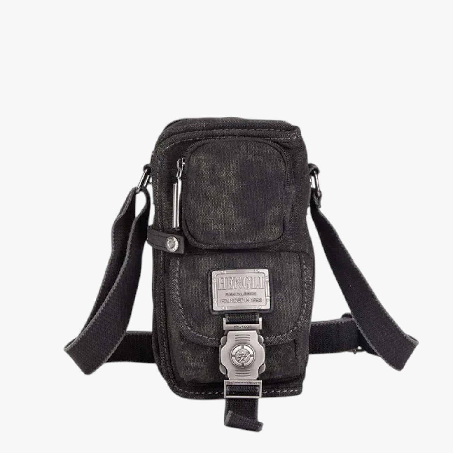 Evren | Elegant og praktisk: crossbody-tasken i vævet materiale perfekt til enhver rejse - Sort - bags - {{ product_tags }