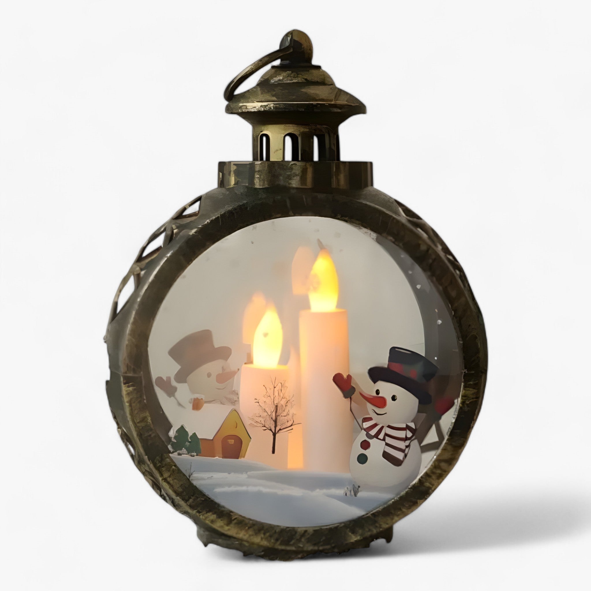 Julien | Julsnögubbelampe - LED-lys med simuleret flamme til udendørs dekoration - Stil 4 1 +1 GRATIS S 8.5x12cm - christmas - {{ product_tags }