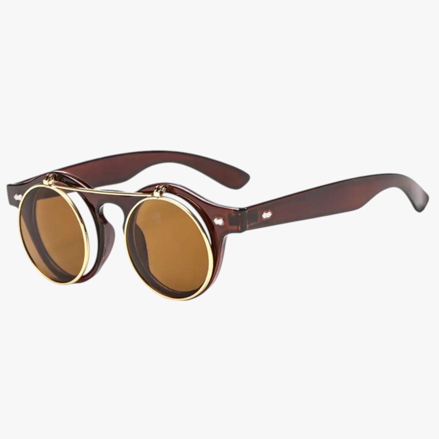 Zain | Retro unisex solbriller med dobbelt linse flip & UV-beskyttelse - teen - Zain | Retro unisex solbriller med dobbelt linse flip & UV-beskyttelse - €25 - {{ product_tags }