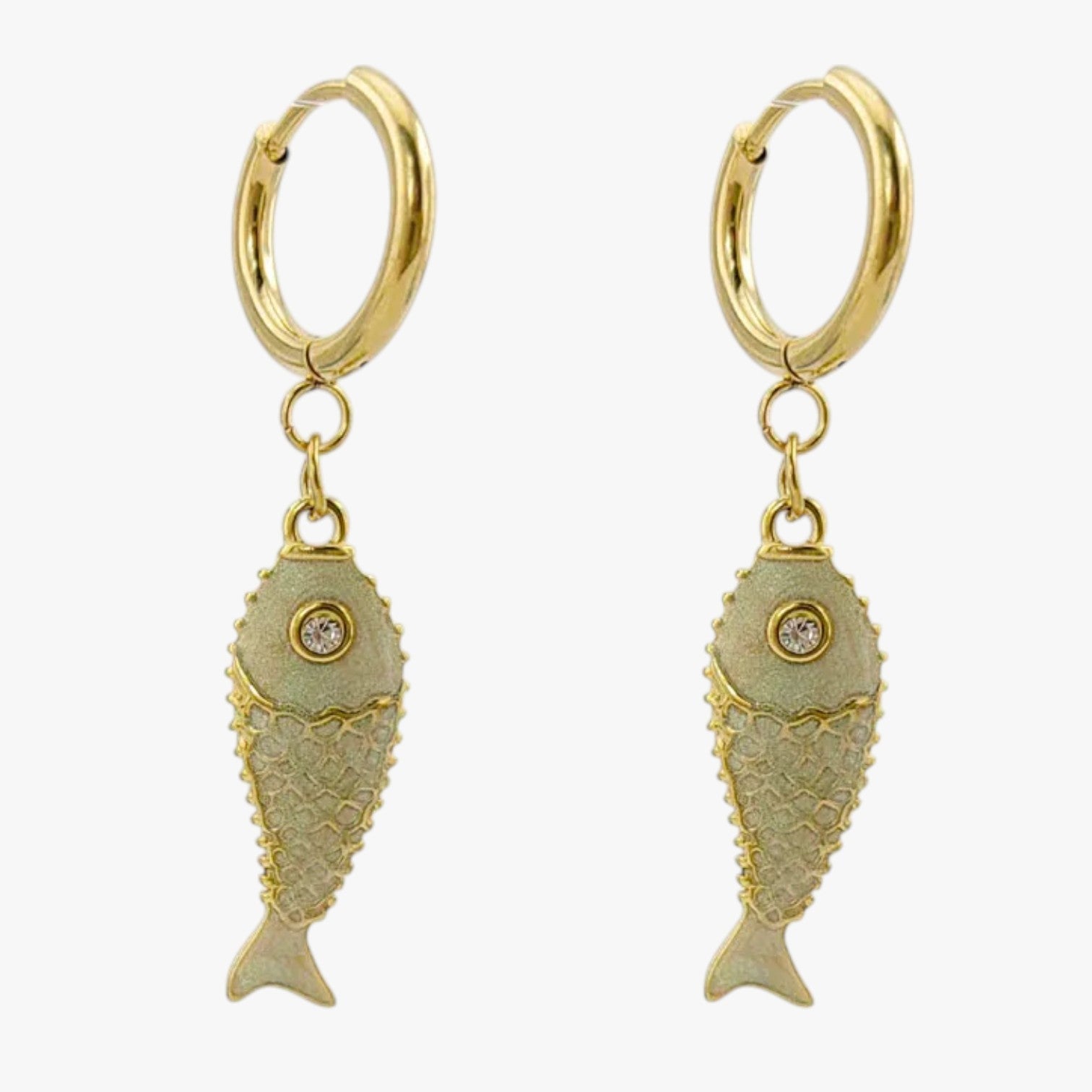 Irene | Sommerlige Koi ørestikker i farvet stål - Elfenben - Irene | Sommerlige Koi ørestikker i farvet stål - €25 - {{ product_tags }