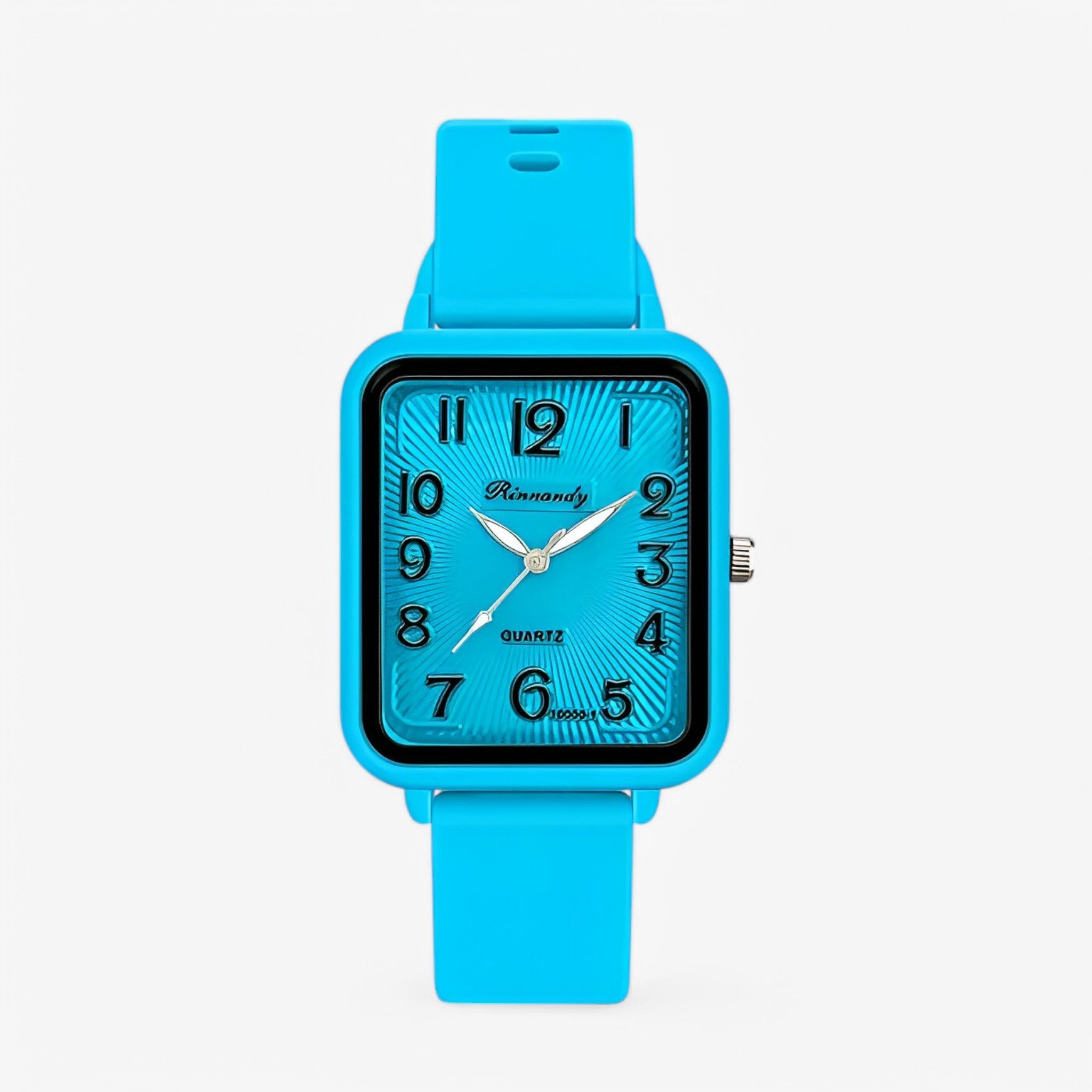 Clara | Rektangulært digitalt ur med silikoneremme - blå - watches - {{ product_tags }
