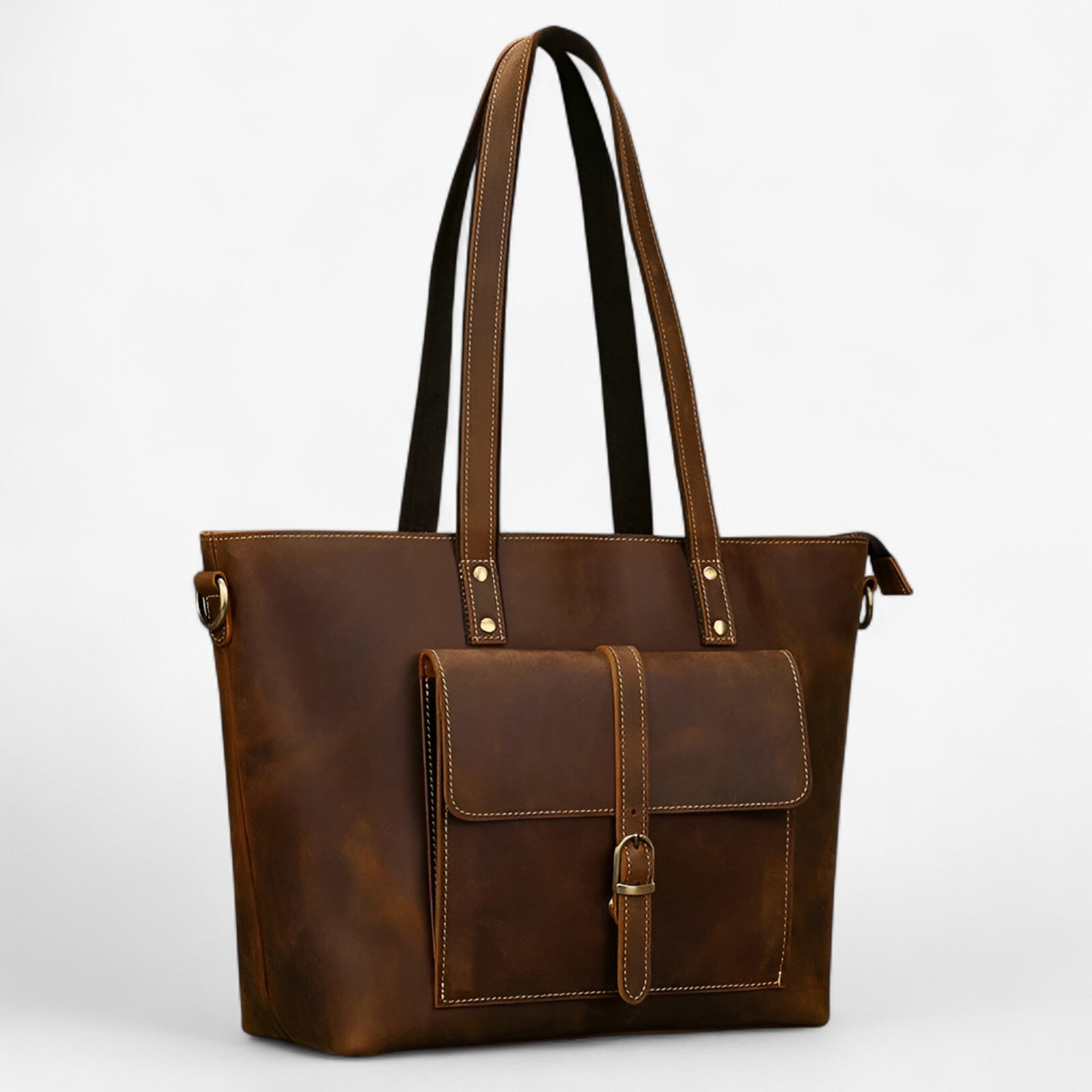 Elegant Echte Læder Tote Taske til Kvinder – Rummelig & Letvægtsdesign - - bags - {{ product_tags }