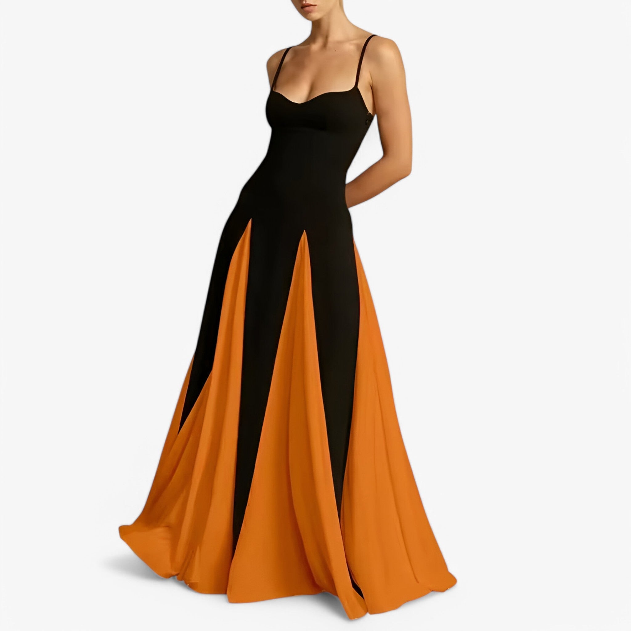 Isabella | Aftenkjole med åbne skuldre - Orange rød - women's fashion - {{ product_tags }