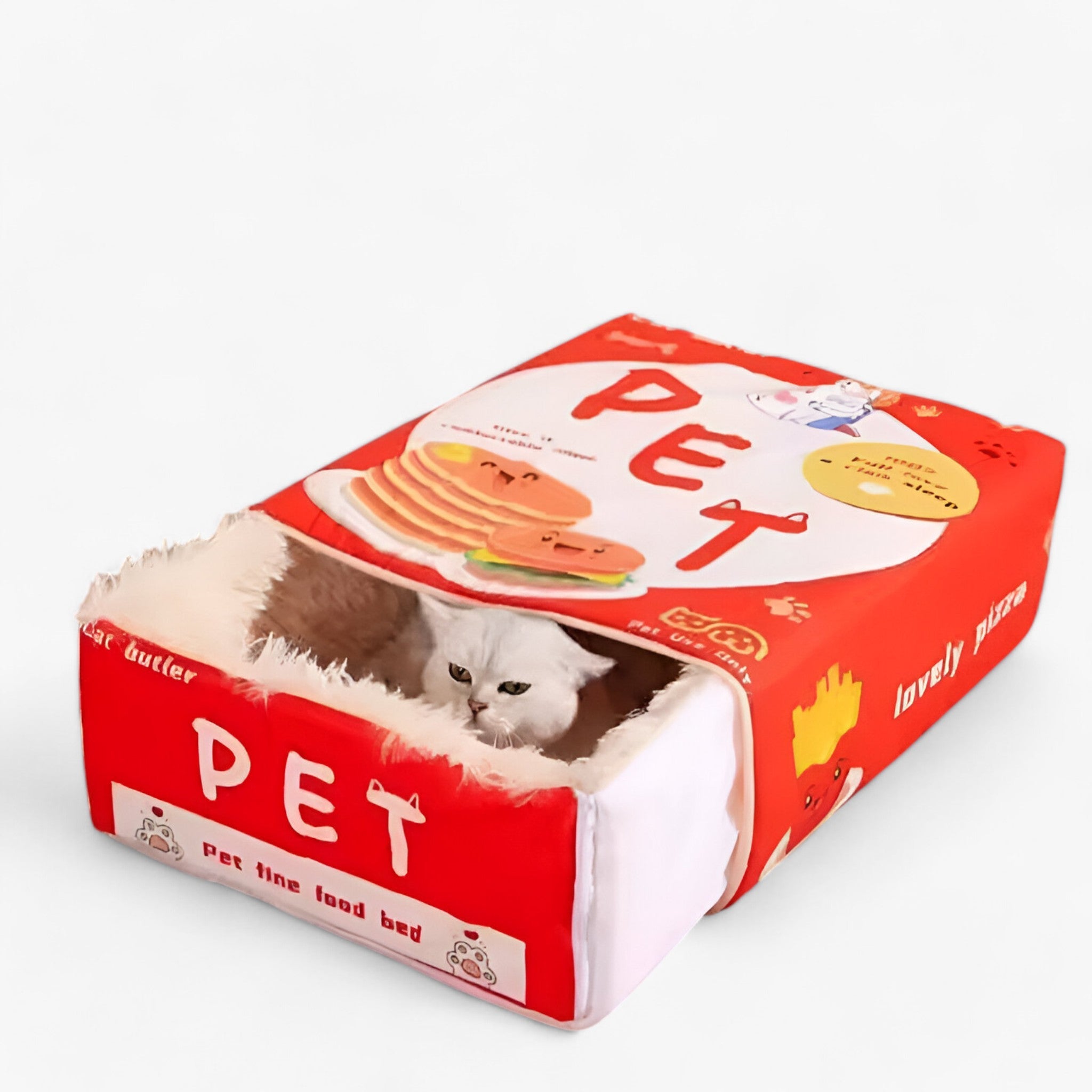 Biscuit | Fuldstændig Lukket Kattebed – Hyggeligt og Sikret Hvileområde - Rød-Pandekage Kasse - house & garden - {{ product_tags }
