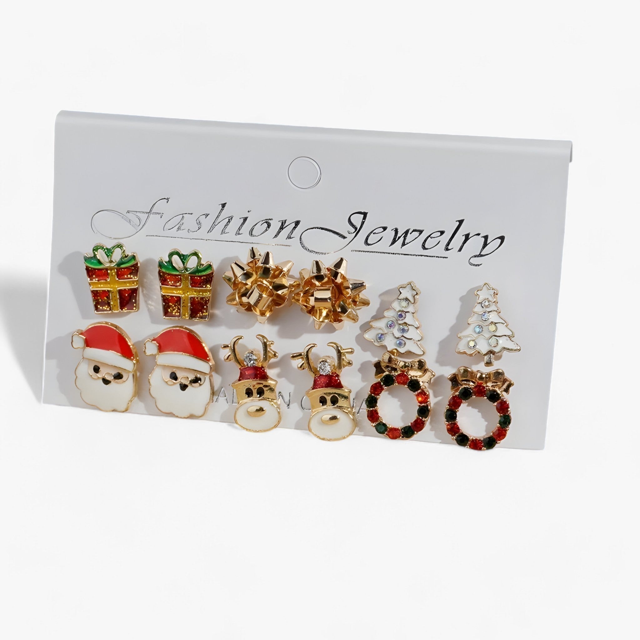 Sparkle | Sæt med 6 par juleøreringe - Glitrende design i zirkonia - 7 1 +1 GRATIS - christmas - {{ product_tags }