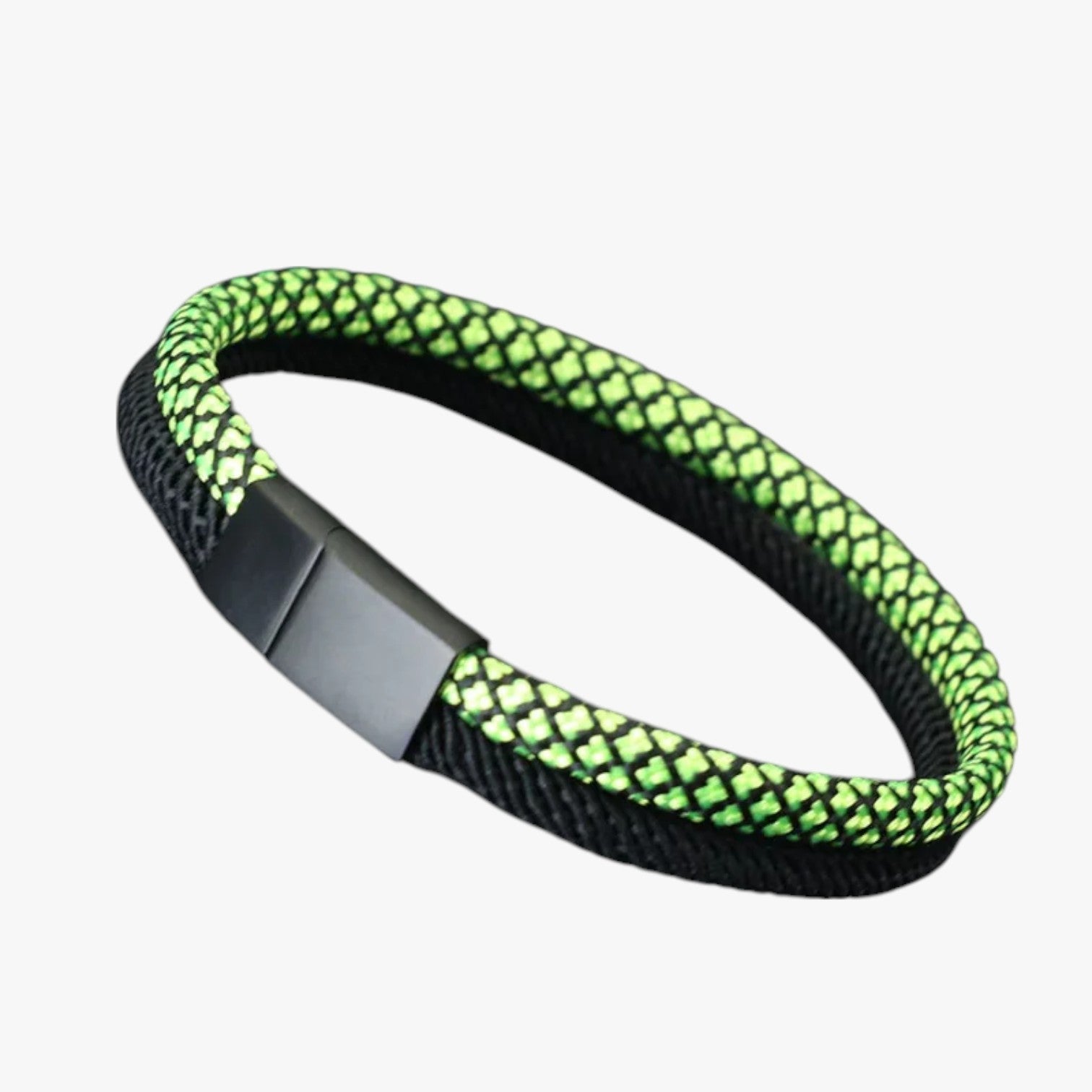 Devin | Bicolour Paracord Armbånd med Magnetspænde - giallo fluorescente 19,5cm 7,7 tommer - Devin | Bicolour Paracord Armbånd med Magnetspænde - €25 - {{ product_tags }