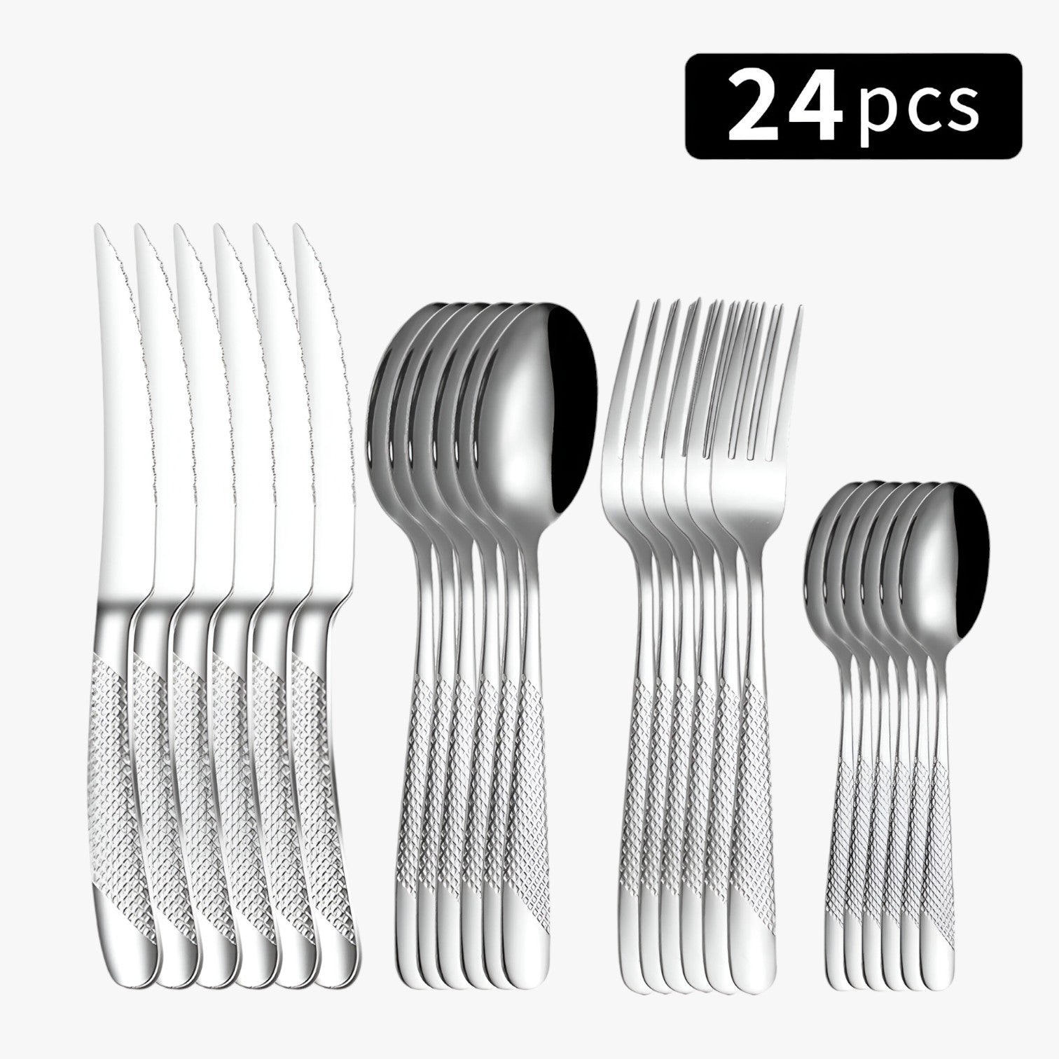 Kaeli | Sæt bestik i rustfrit stål til hele familien - sølv - house & garden - {{ product_tags }