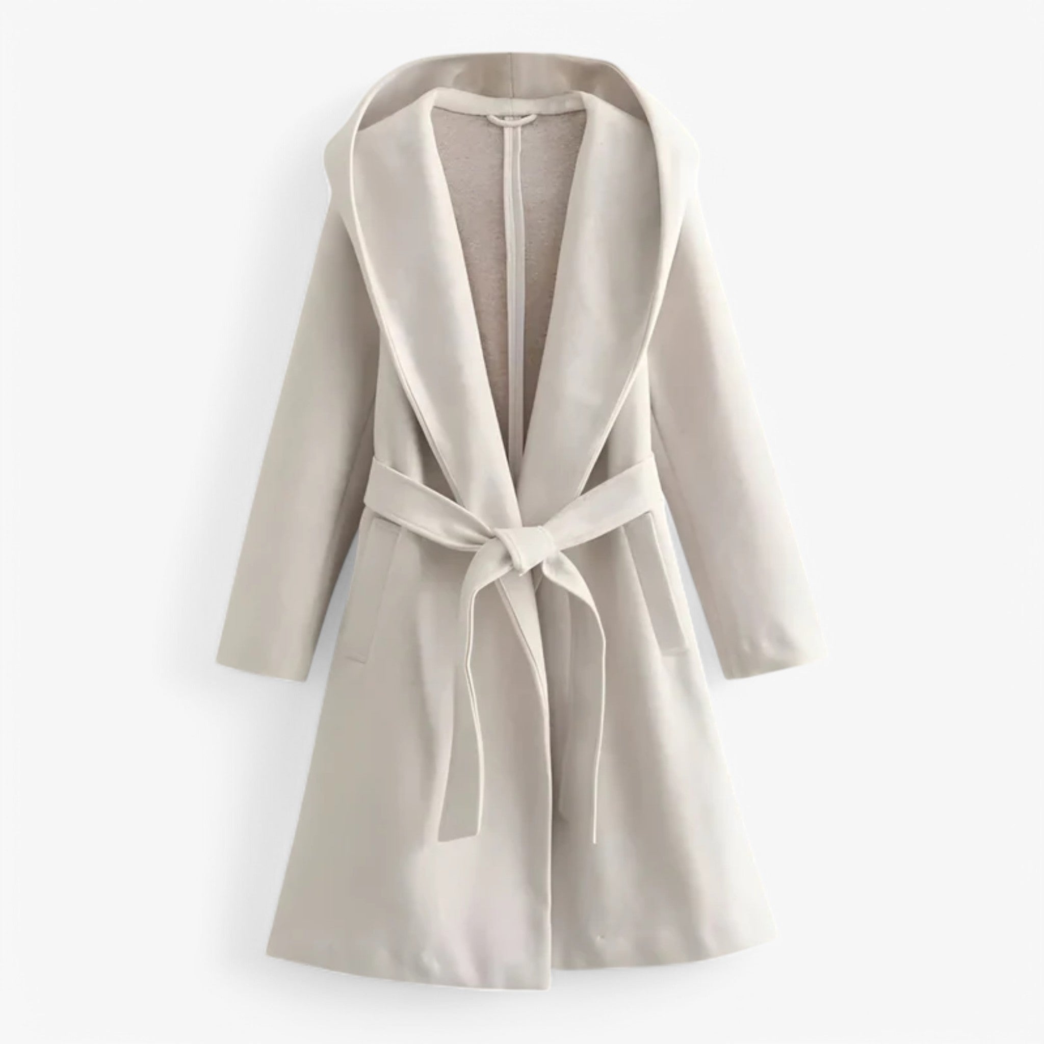 Jasmina | Frakke med hætte - varm og moderigtig - Beige - women's fashion - {{ product_tags }