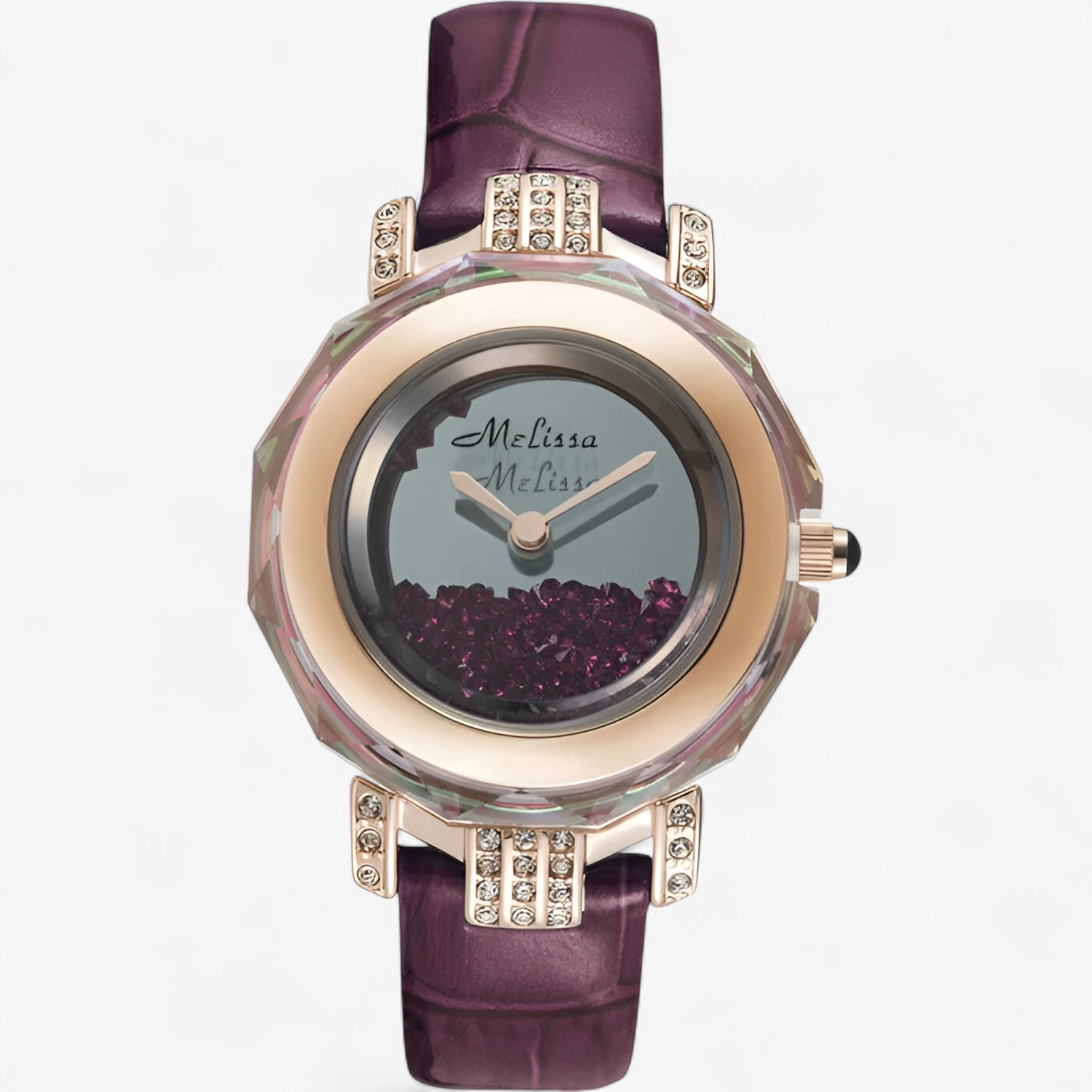 Issa | Dameur med krystaller og japansk quartz urværk - Lilla - watches - {{ product_tags }
