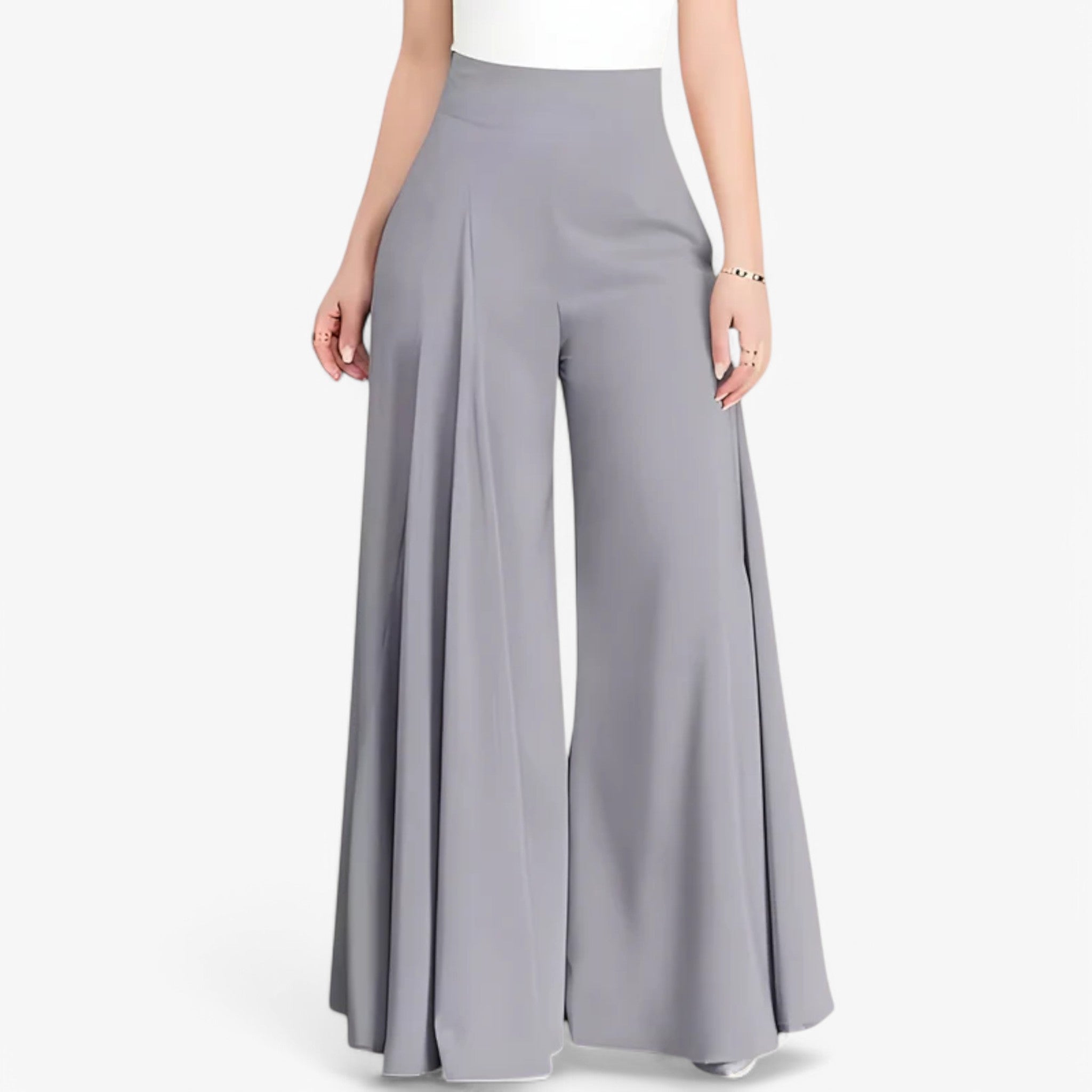 Anna | Bukser med vide ben - smarte og behagelige - Grå - women's fashion - {{ product_tags }