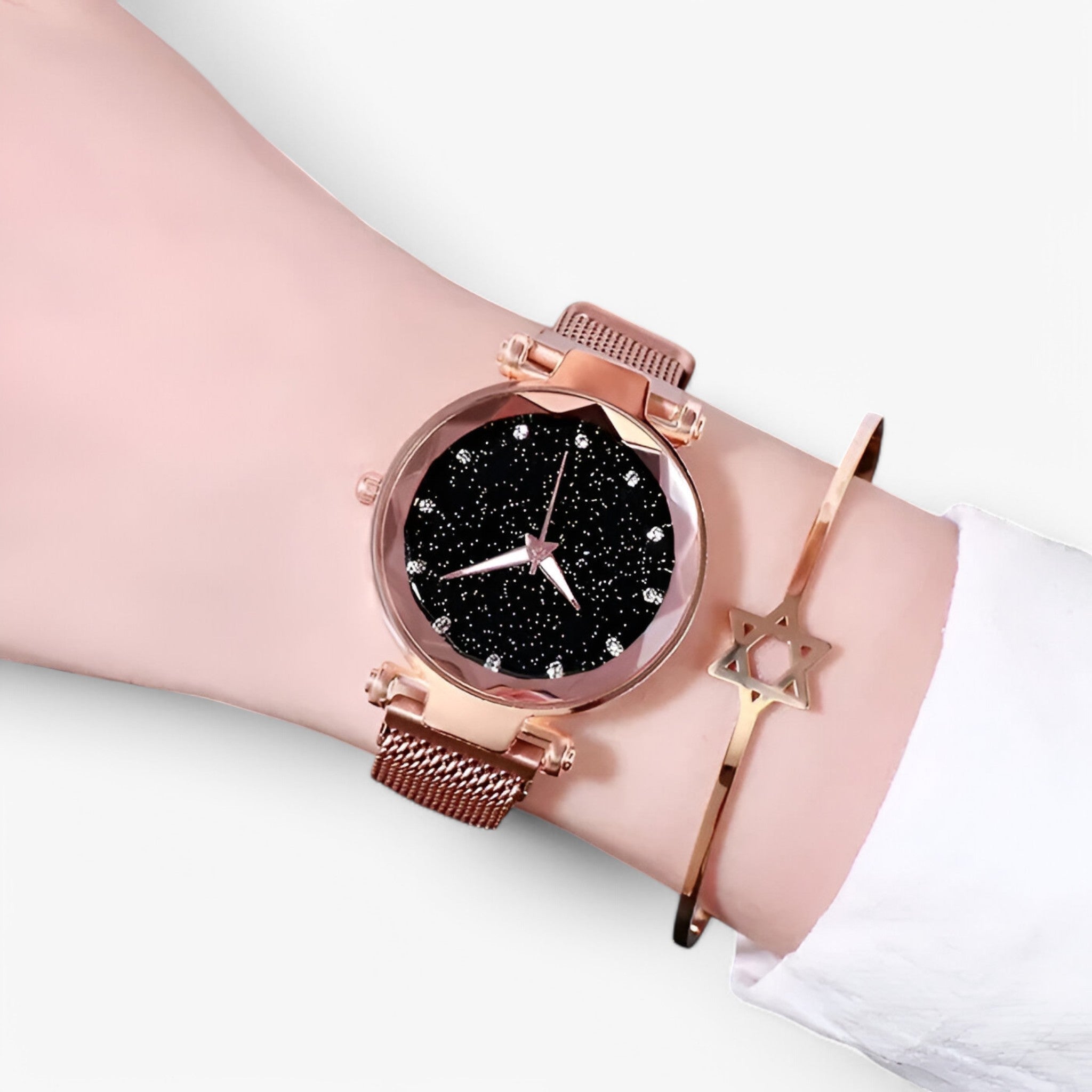 Stella | Dameshorloge met sterrenkoekjeswijzerplaat - - watches - {{ product_tags }