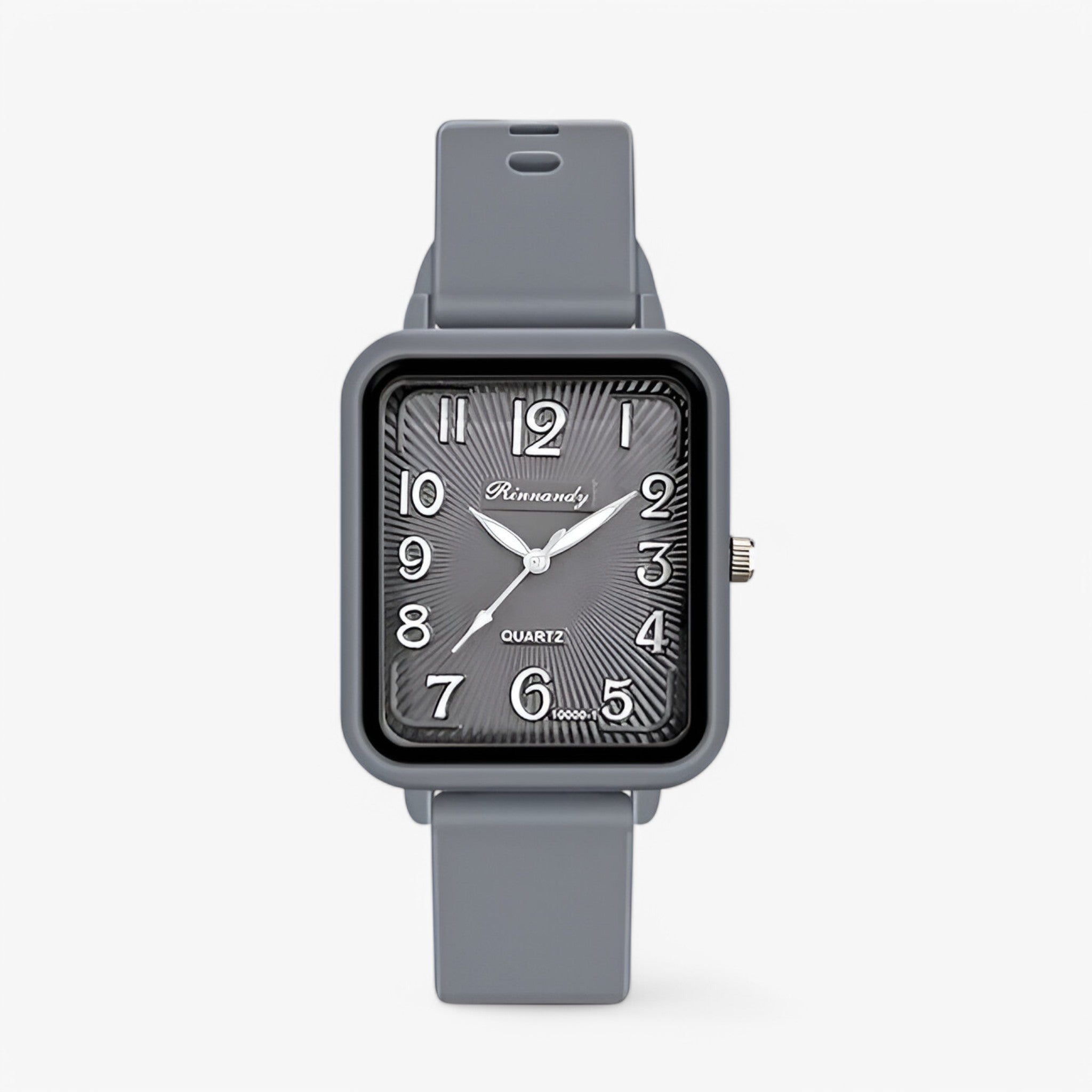 Clara | Rektangulært digitalt ur med silikoneremme - grå - watches - {{ product_tags }