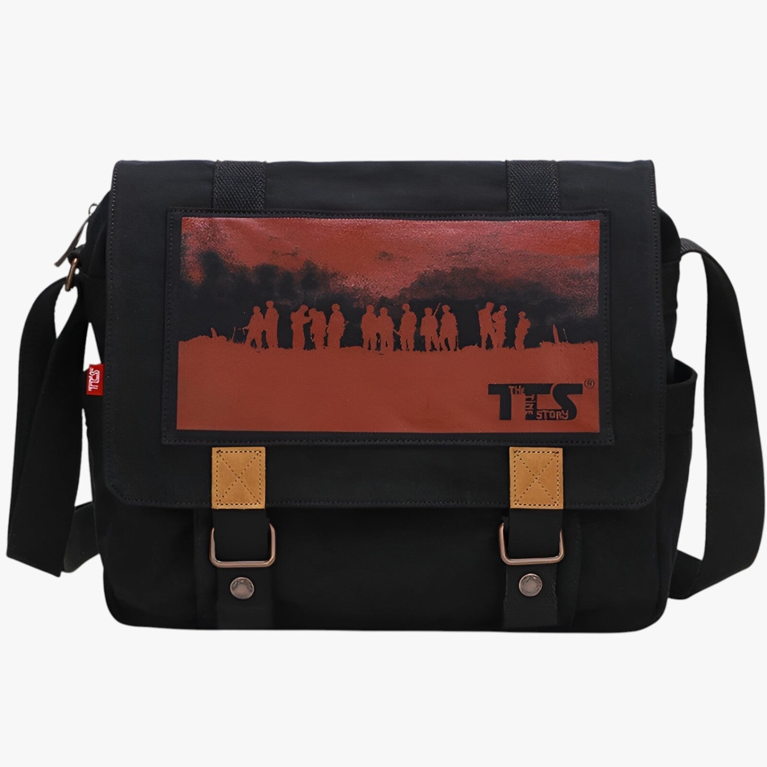 Ethan | Stort vintage canvas skuldertaske - Sort - bags - {{ product_tags }