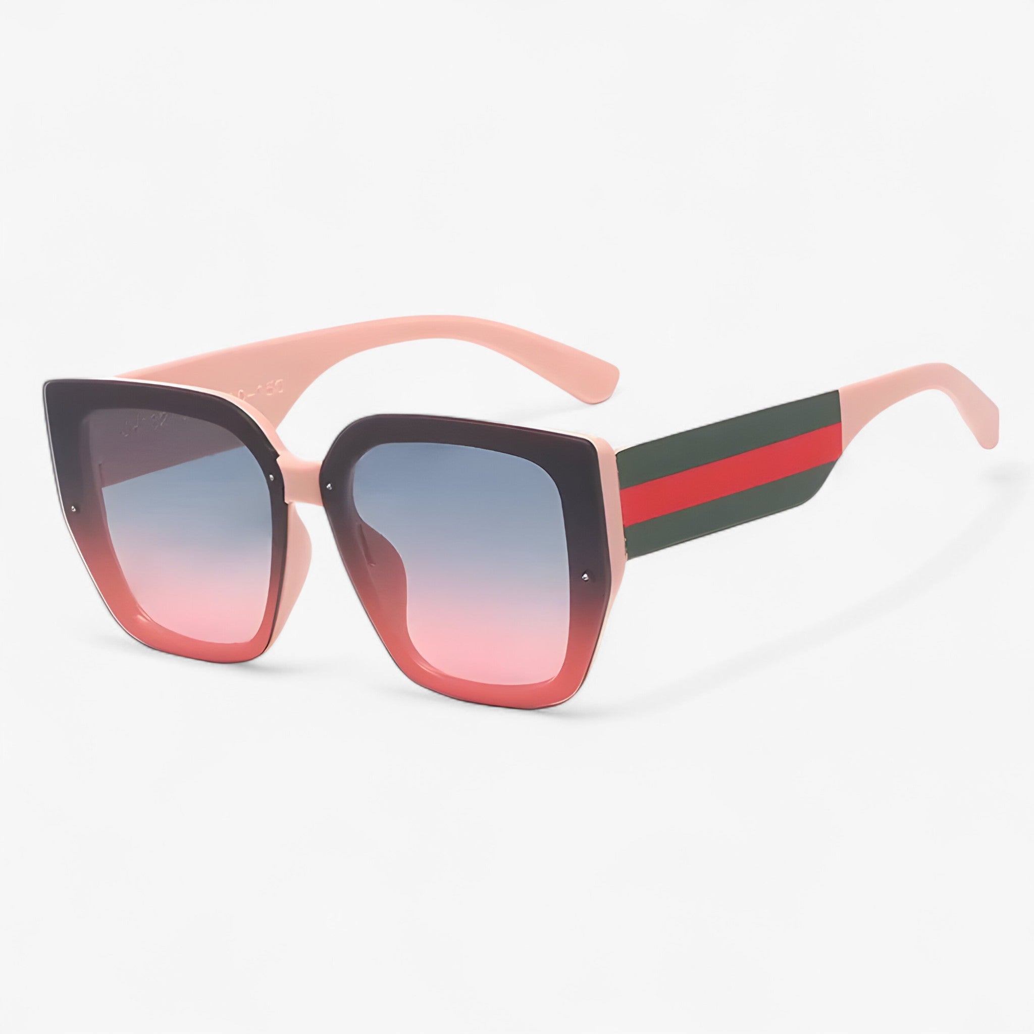 Roco | Multi-farvet polygonal retro-solbrille til damer - Blå Lyserød - women's fashion - {{ product_tags }