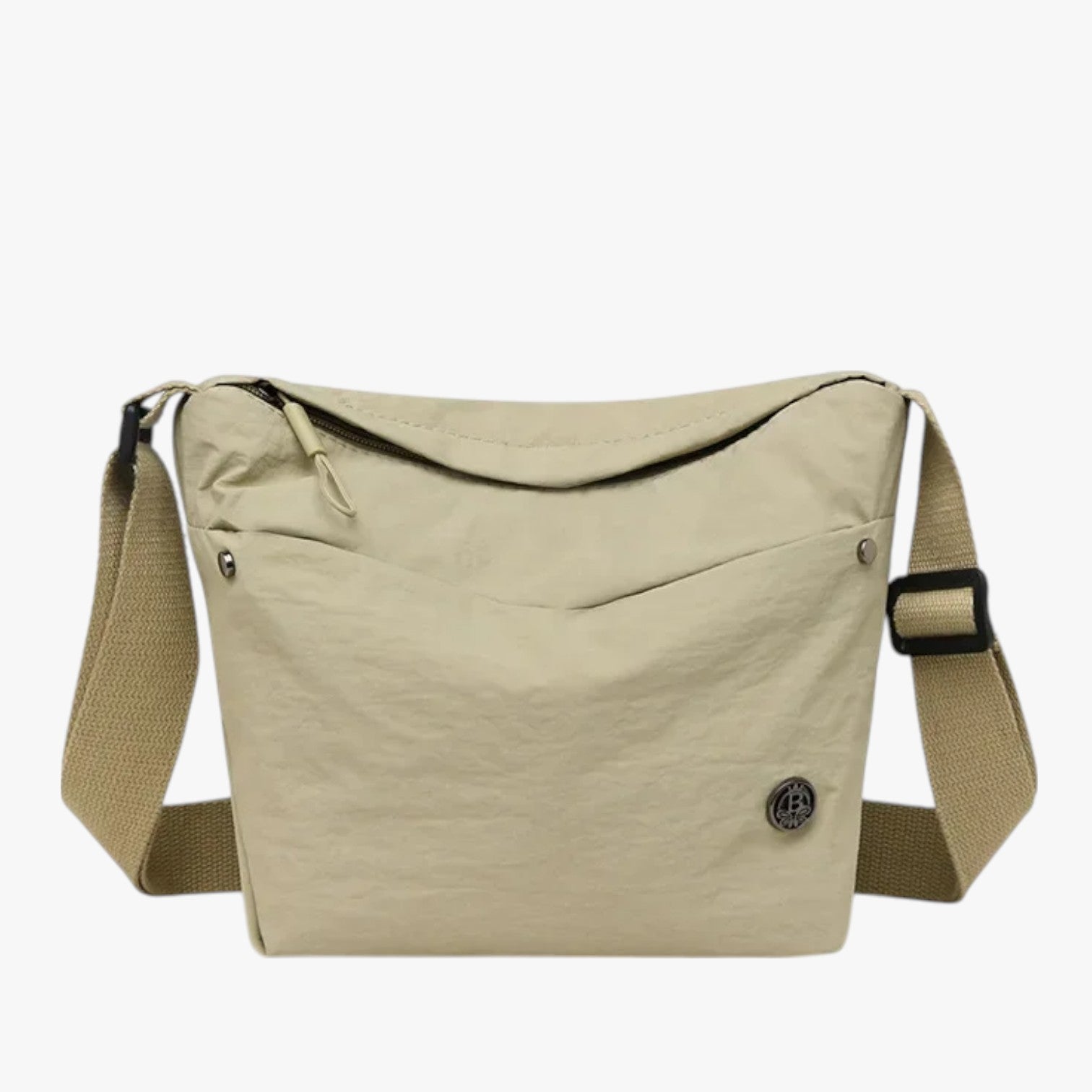 Sara | Dame skuldertaske i vandtæt nylon, rummelig og fashionable - Beige - Sara | Dame skuldertaske i vandtæt nylon, rummelig og fashionable - €25 - {{ product_tags }