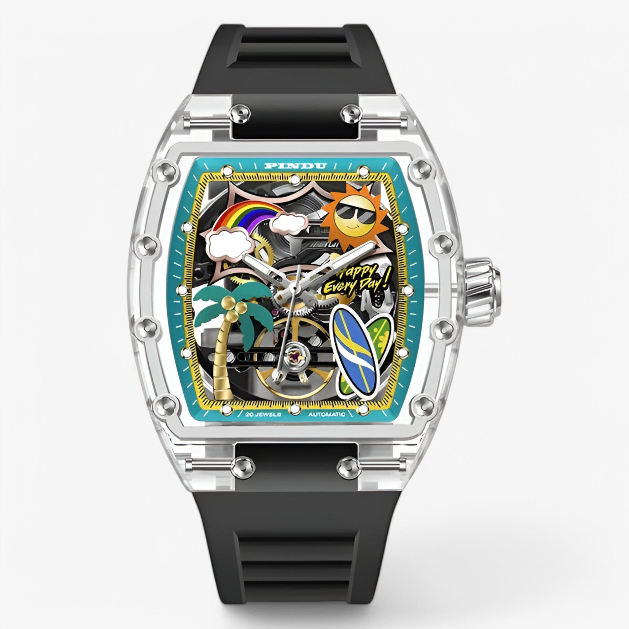 Kian | Personligt sommer-mekanisk ur - Sort silikone - watches - {{ product_tags }