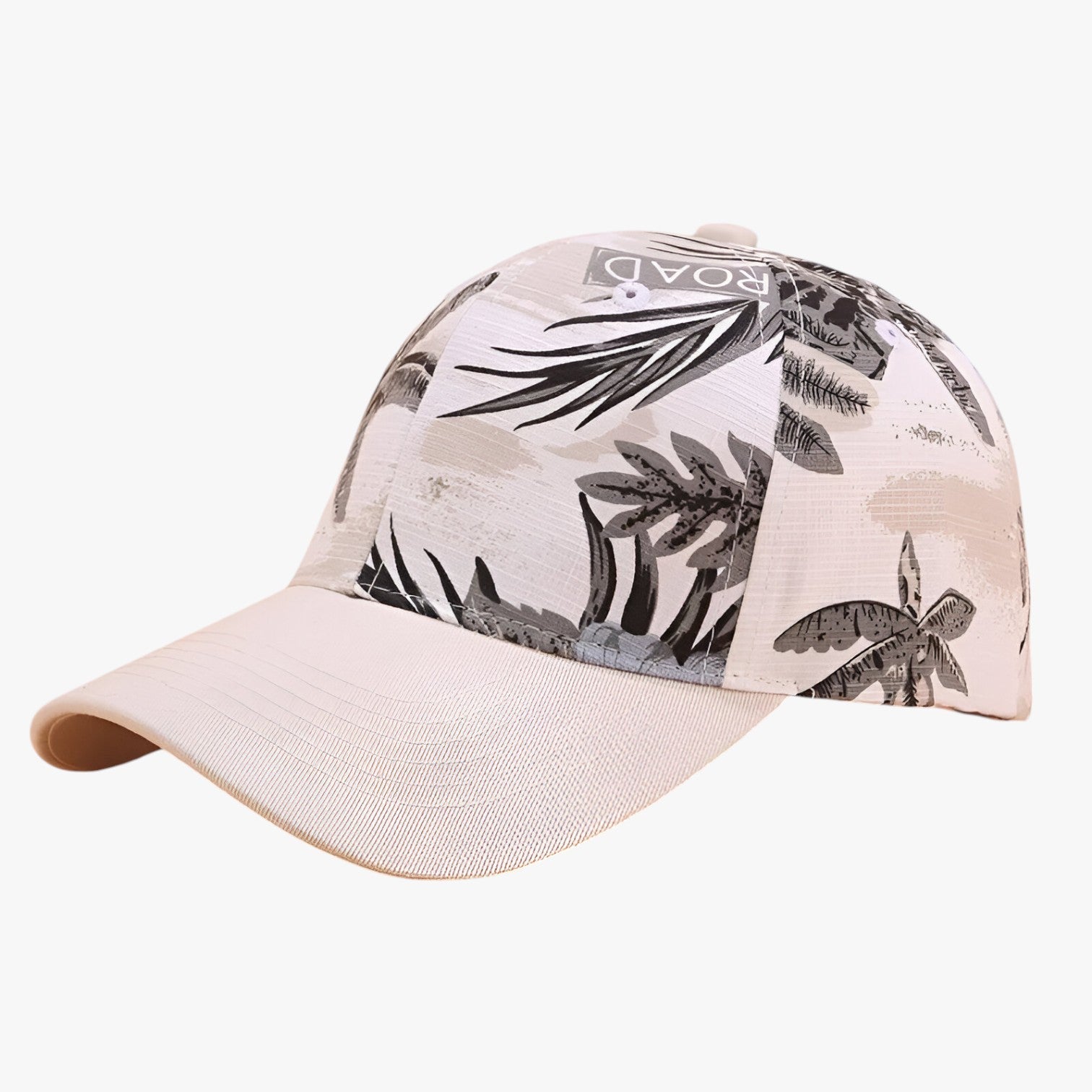 Ezra | Baseball cap i bomuld med bladaffprint og skygge - Hvid Justerbar - men's fashion - {{ product_tags }