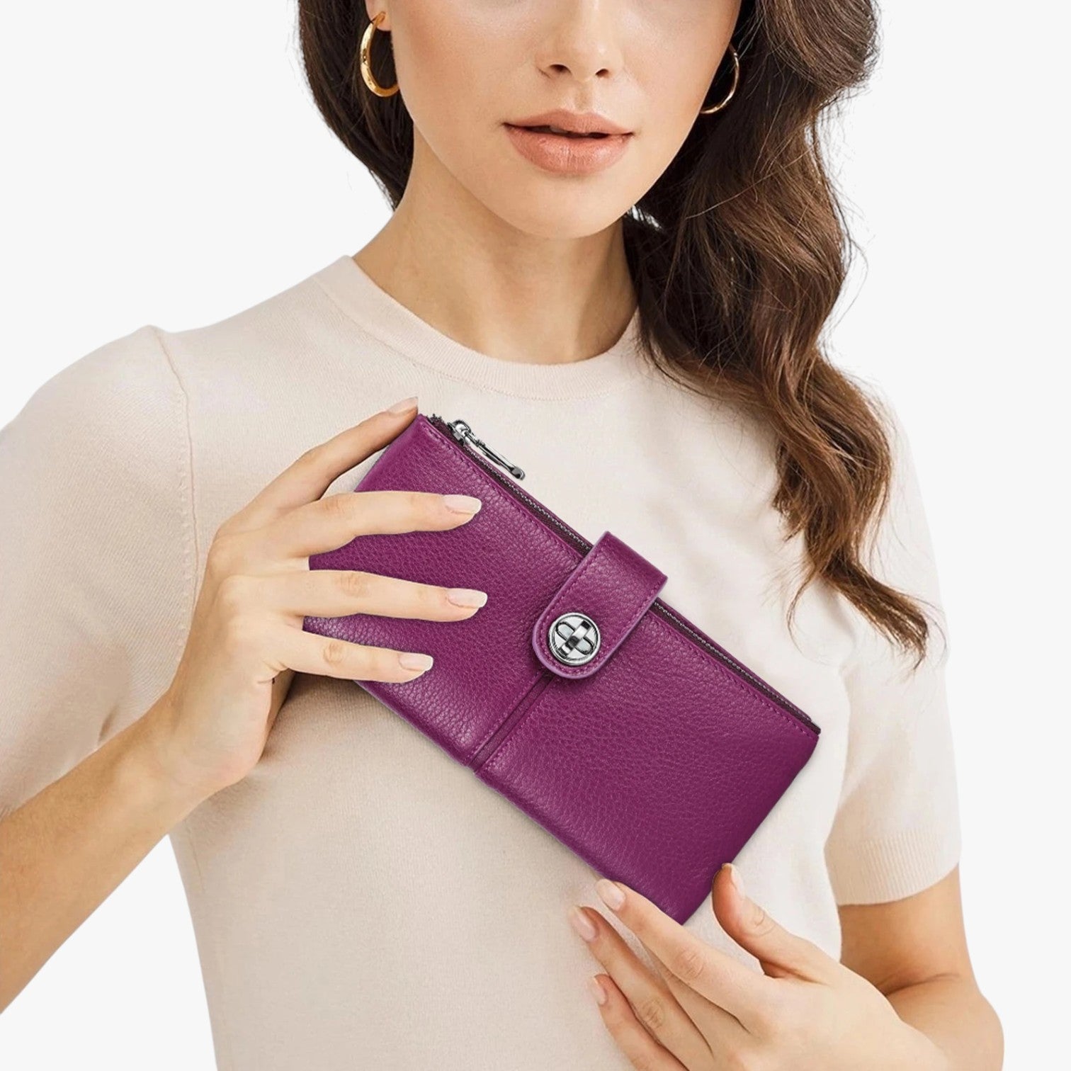 Alivia | Damenlæderpung med AirTag Elegant, Sikker og Alsidig - - Alivia | Damenlæderpung med AirTag Elegant, Sikker og Alsidig - €25 - {{ product_tags }