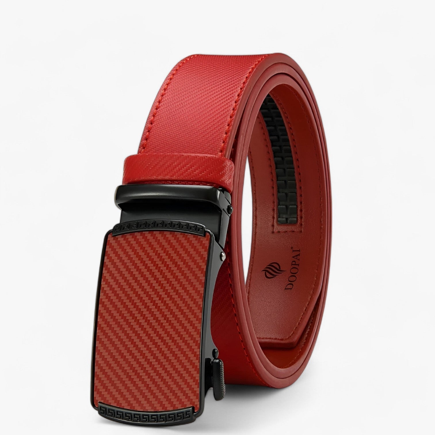 Coen | Luksus Læder Automatisk Bælte med Justerbar Spænde - Rød - men's fashion - {{ product_tags }