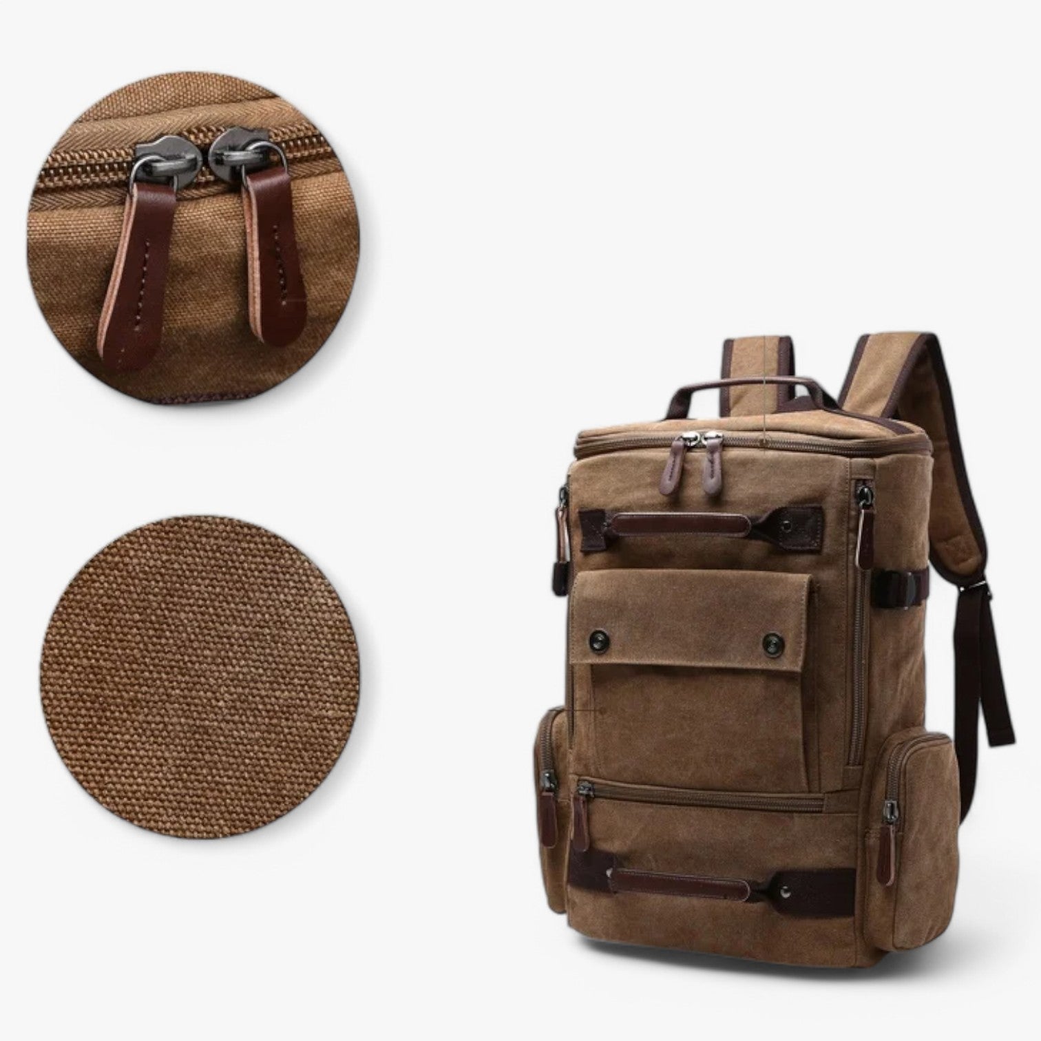 Enrique | Rumlig Vintage Læder Rygsæk med Laptoplomme - - bags - {{ product_tags }