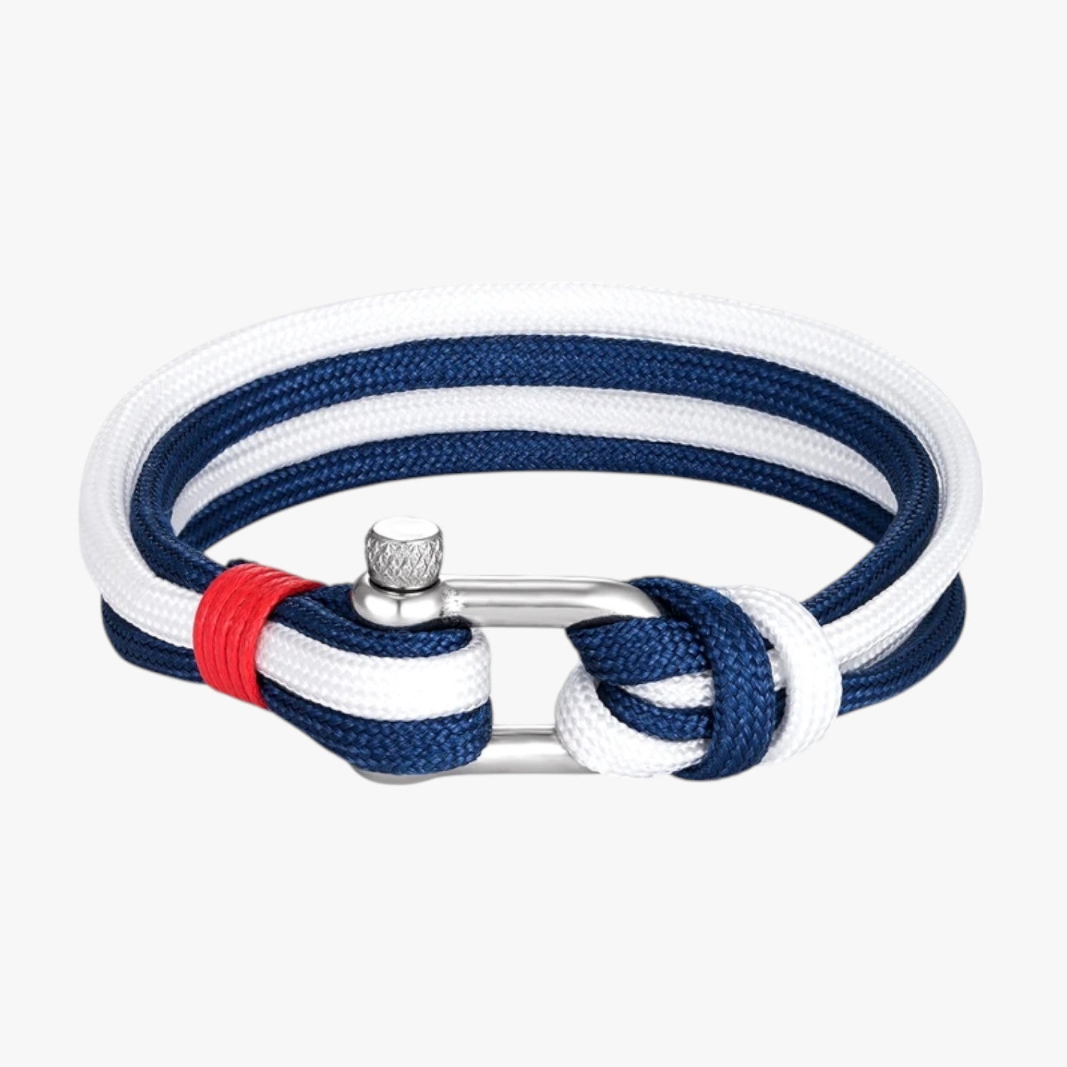 Tristan | Overlevelses Paracord Armbånd med Nautisk Krog - Blå Hvid - Tristan | Overlevelses Paracord Armbånd med Nautisk Krog - €25 - {{ product_tags }