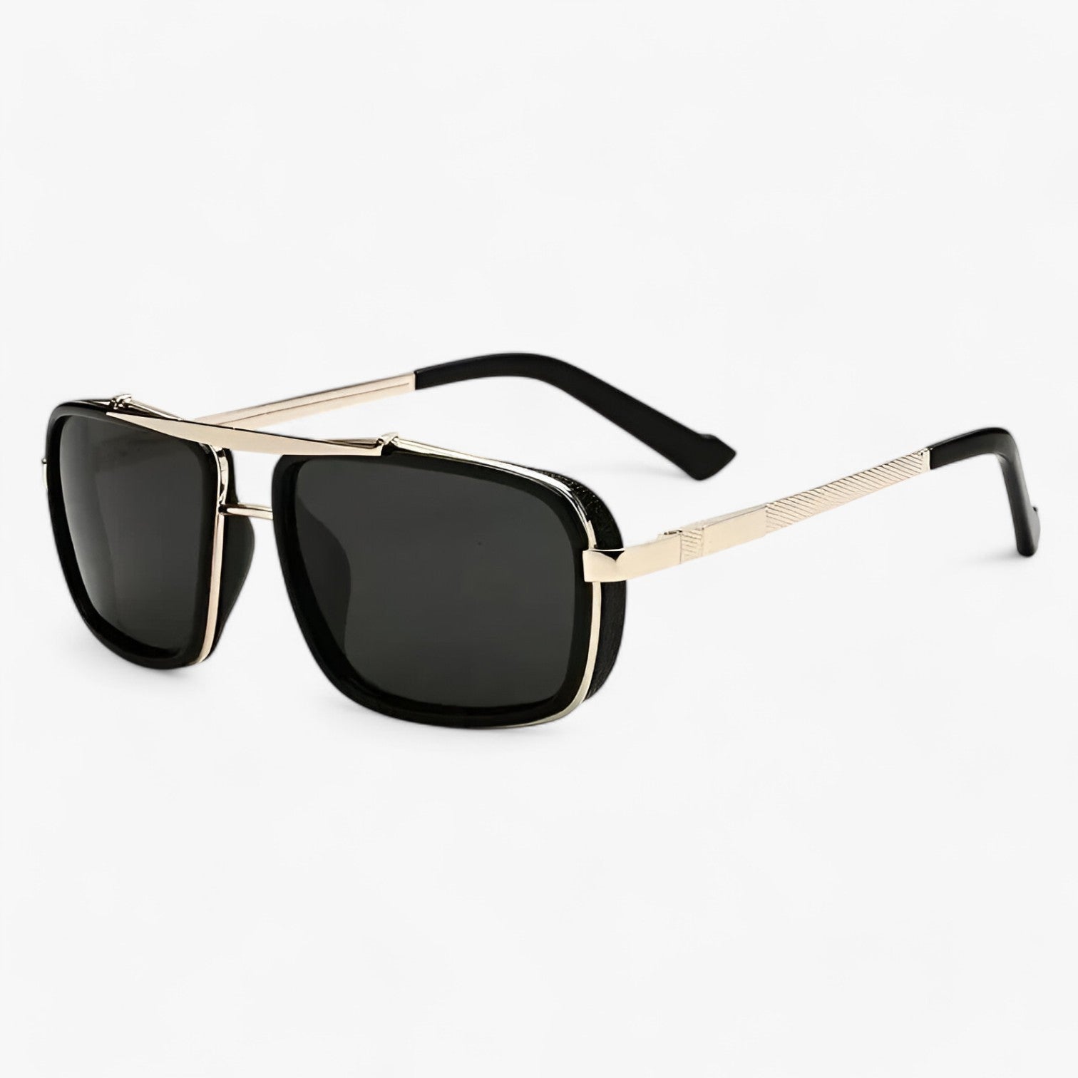 Ezra | Stilet firkantede UV400 pilotbriller til mænd - Guldgrå - men's fashion - {{ product_tags }