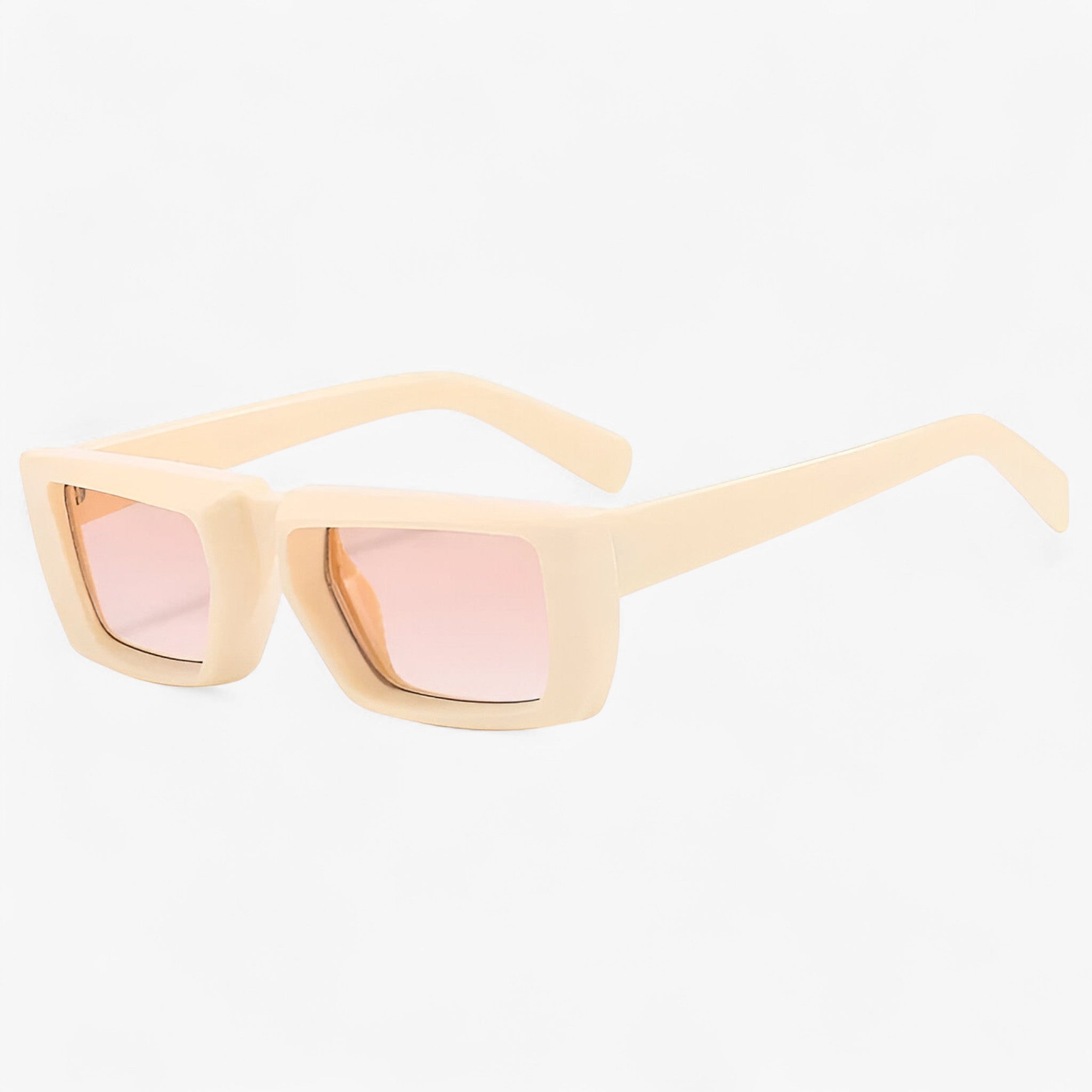 Luca | Y2K Designer Solbrille med Firkantet Stel Unisex - beige te Som vist i billedet - men's fashion - {{ product_tags }