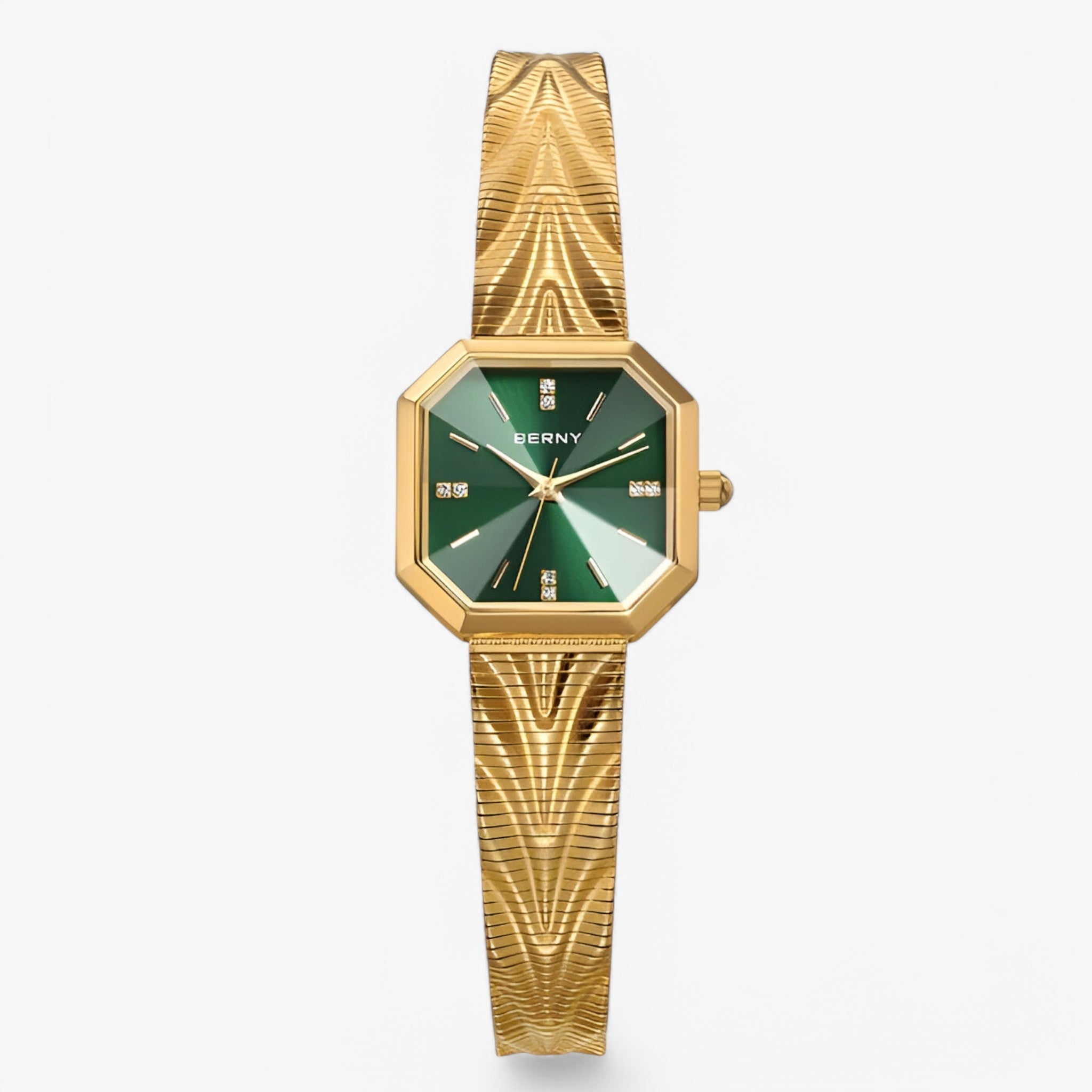 Elisa | Luksus ottekantet guldur - grønt guld - watches - {{ product_tags }