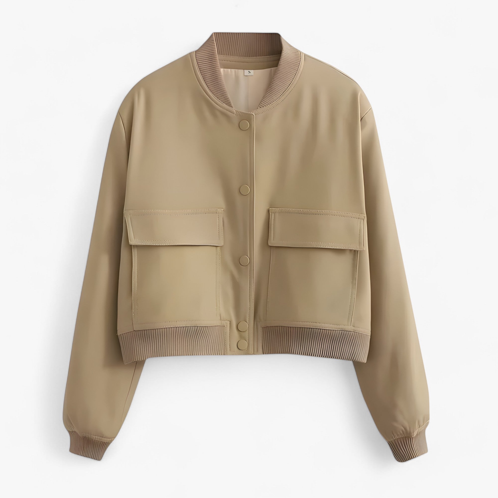 Skyler | Damernes bomberjakke – Efterår/Vinter cropped - Khaki - women's fashion - {{ product_tags }