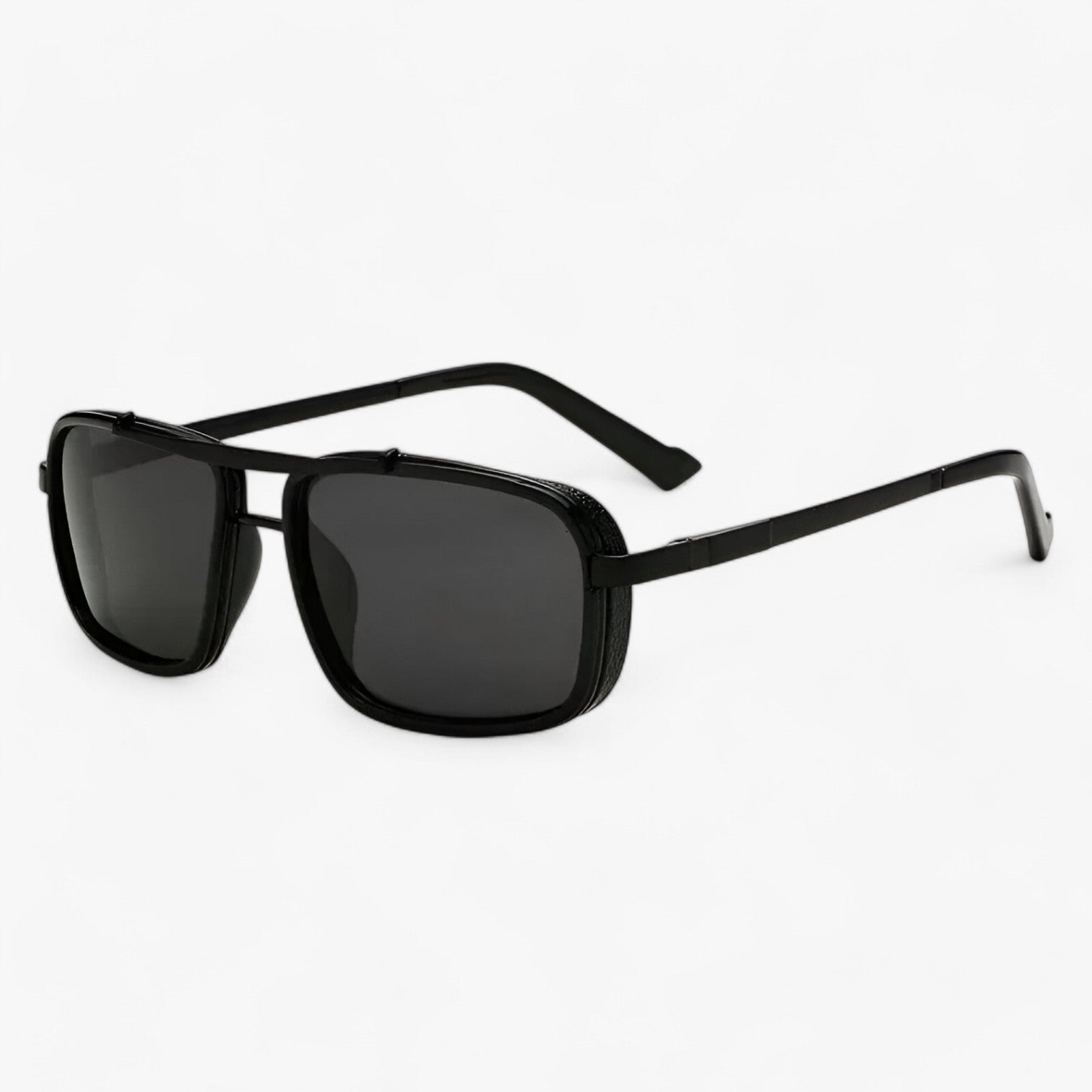 Ezra | Stilet firkantede UV400 pilotbriller til mænd - Sortgrå - men's fashion - {{ product_tags }