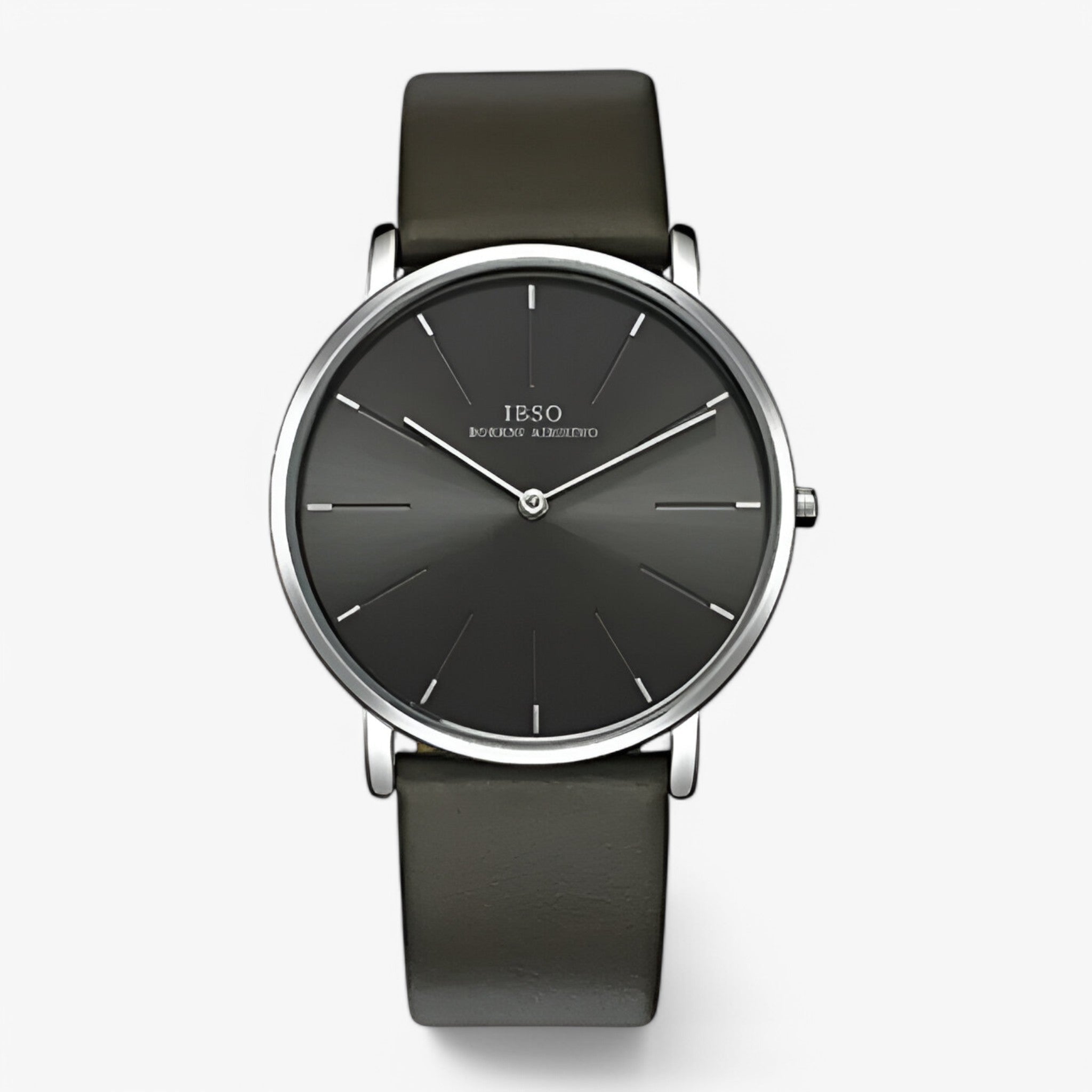 Oberon | Ultratyndt luksus herreur i brunt læder - Grå - watches - {{ product_tags }