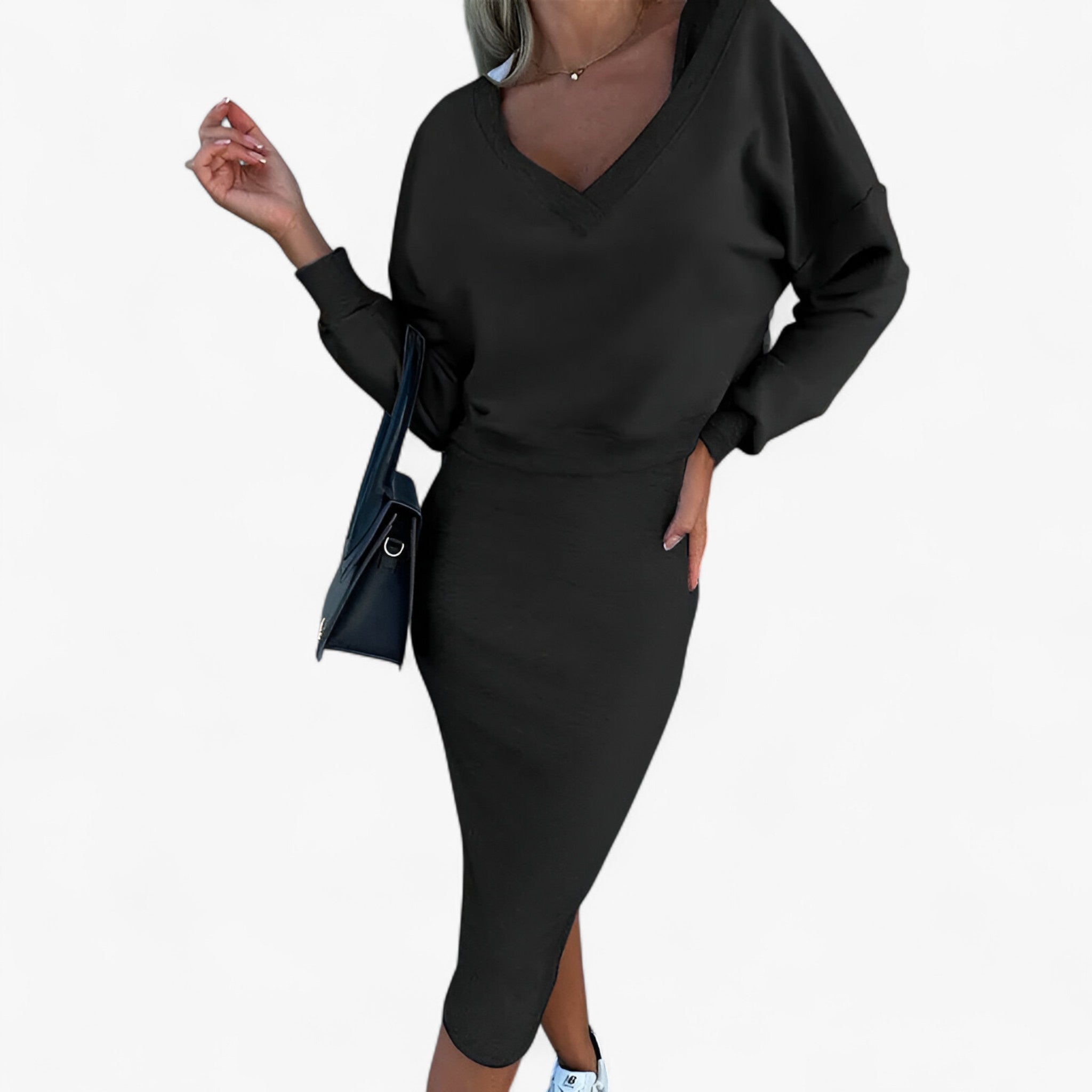Lea | Sweater og kjole sæt – Behageligt og sexet - Sort - women's fashion - {{ product_tags }