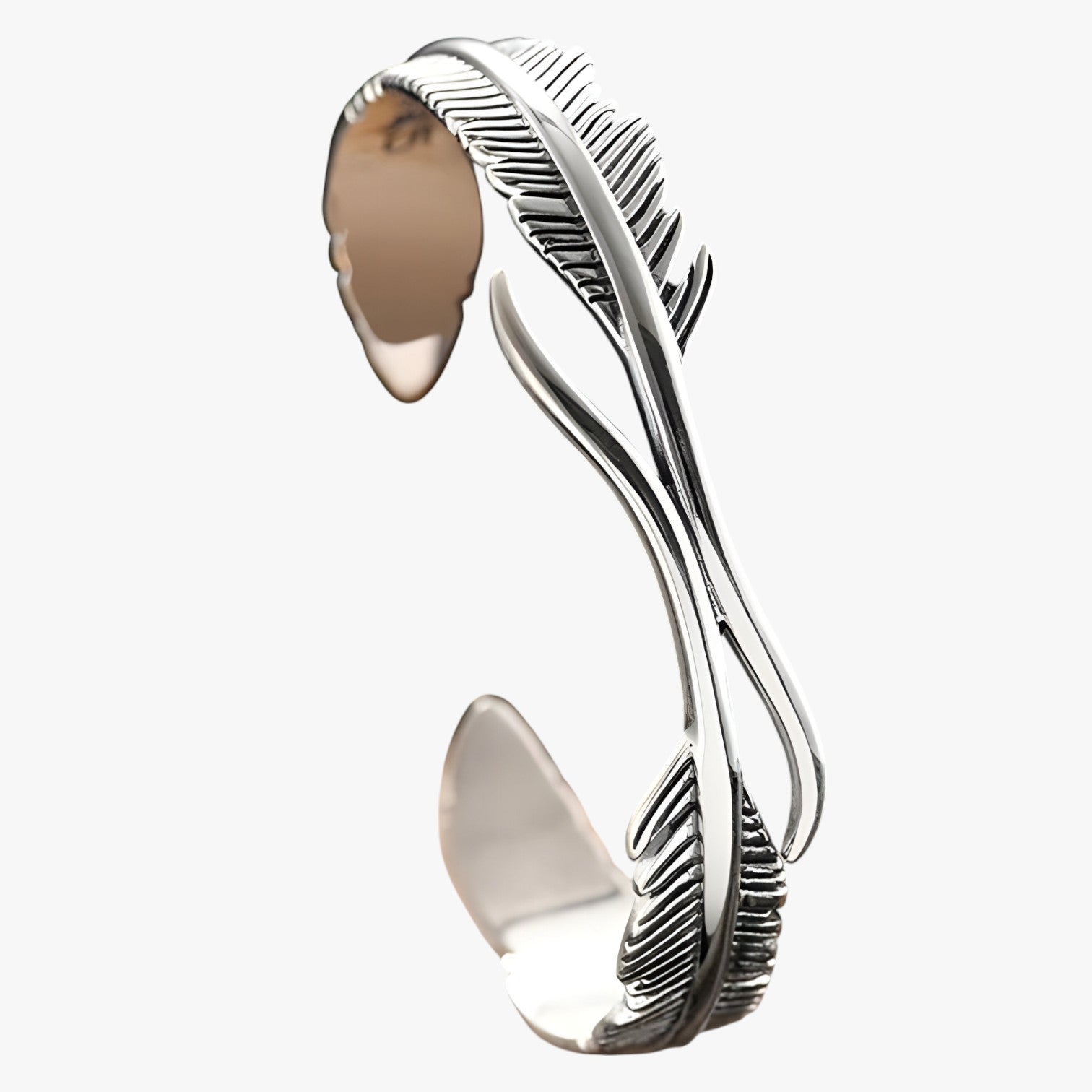 Jayce | Armband i 925 sølv med guldfjer i vintage punk stil - 30HLZY2721 - Jayce | Armband i 925 sølv med guldfjer i vintage punk stil - €25 - {{ product_tags }