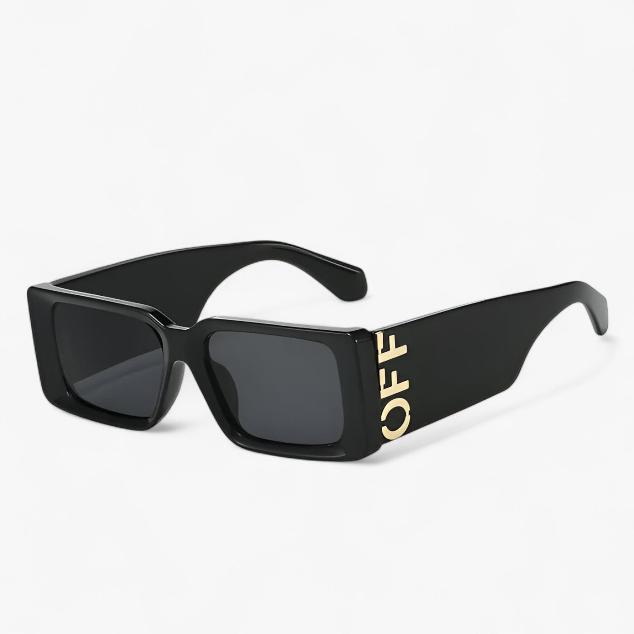 Arielle | Retro solbriller med firkantet stel og brede ben - Sort sort INGEN kasse - women's fashion - {{ product_tags }